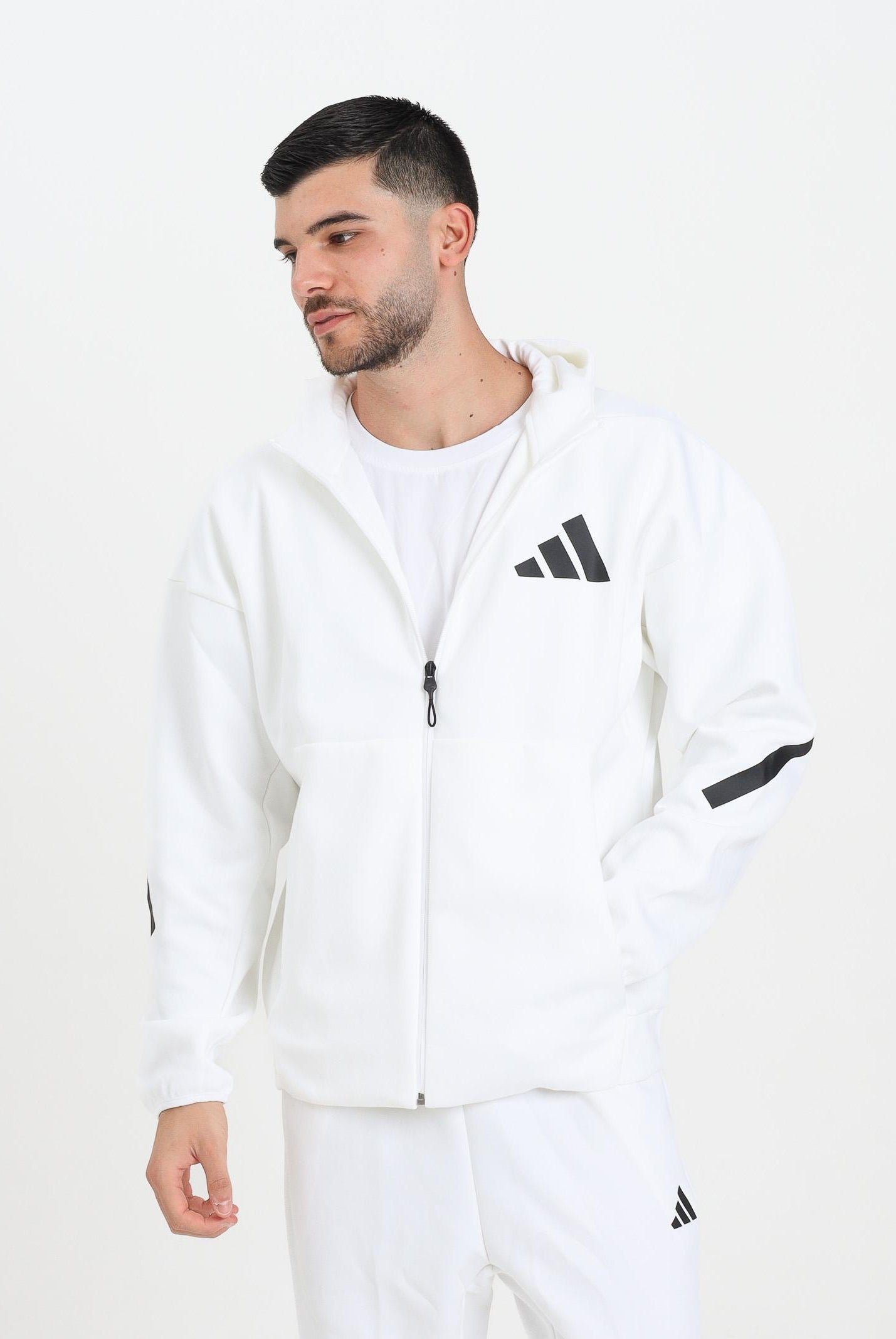 ADIDAS PERFORMANCE Felpa con zip Z.N.E. bianca da uomo JF2443 . ADIDAS PERFORMANCE