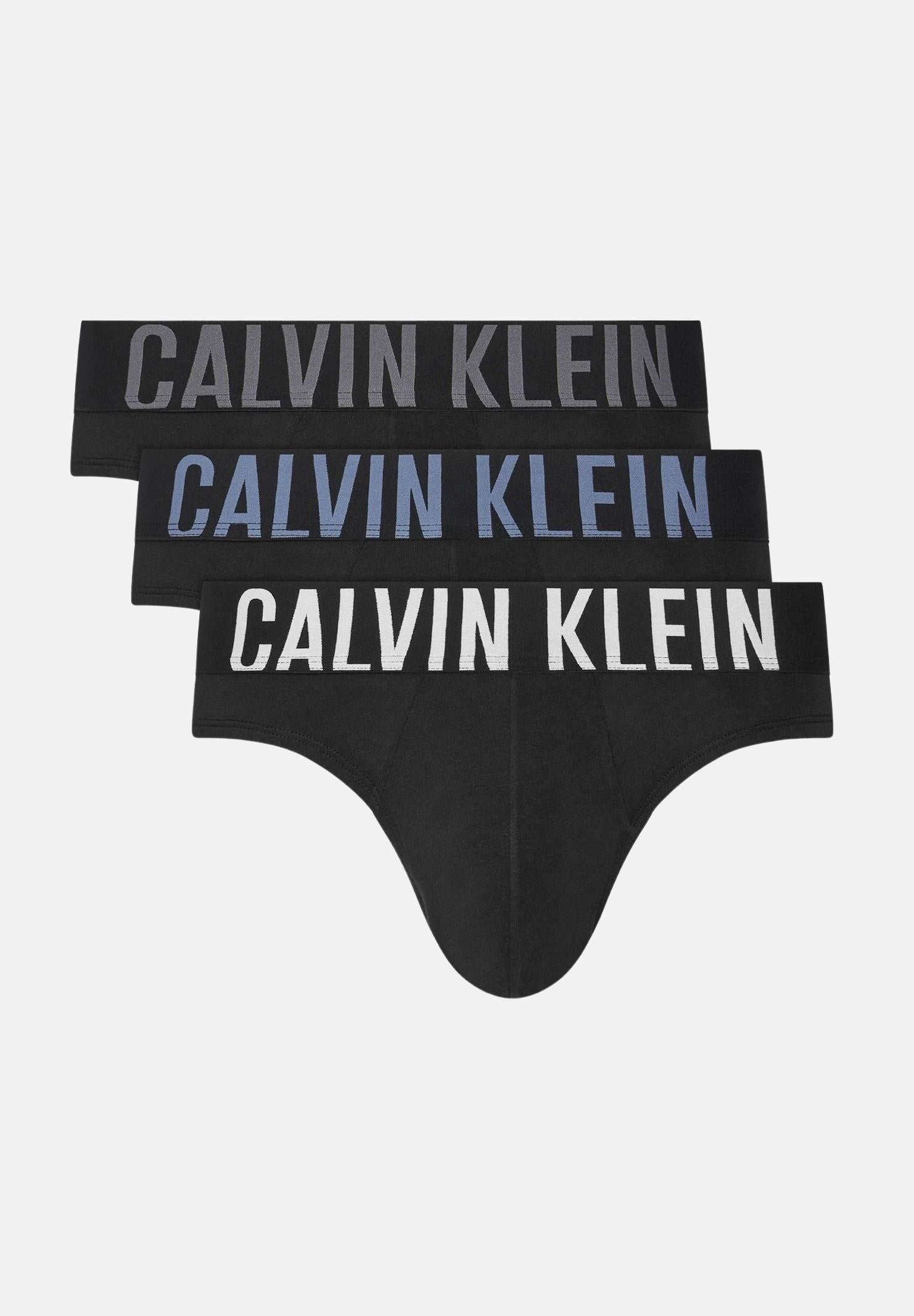 CALVIN KLEIN Set da 3 slip neri da uomo con logo in diversi colori 000NB3607A ZDM CALVIN KLEIN
