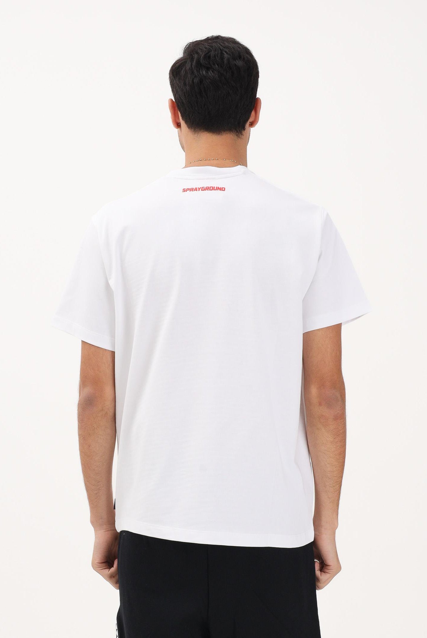 SPRAYGROUND T-shirt a manica corta bianca da uomo con stampa SP848WHT . SPRAYGROUND