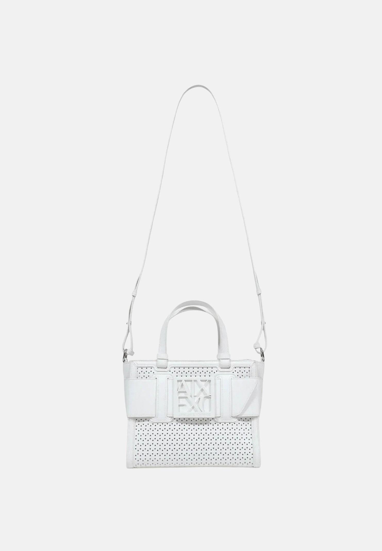 ARMANI EXCHANGE Borsa a mano bianca da donna con fibbia logo XW000392AF22626 U0011 ARMANI EXCHANGE
