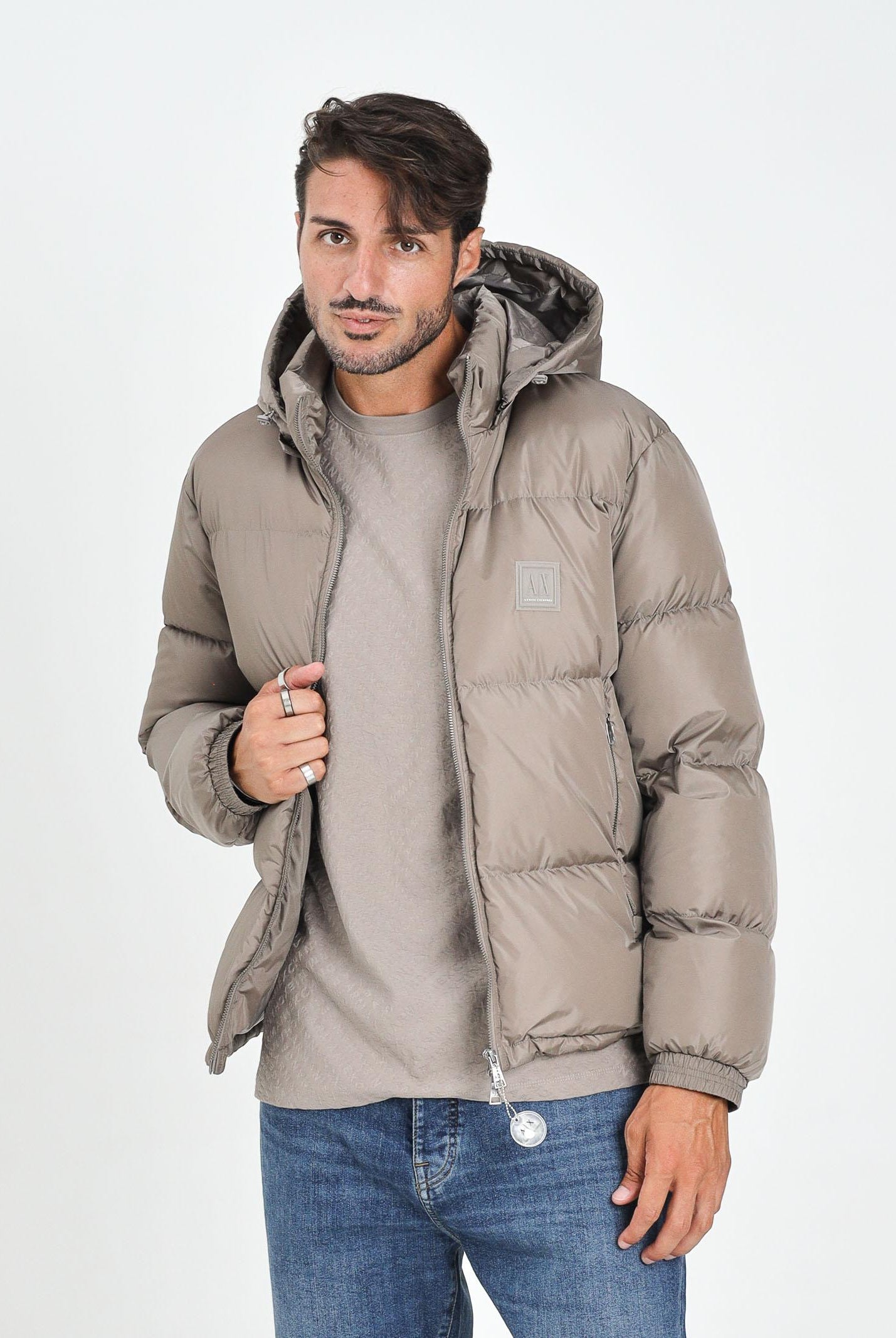 ARMANI EXCHANGE Piumino beige da uomo con logo XM000348AF12286 U6107 ARMANI EXCHANGE