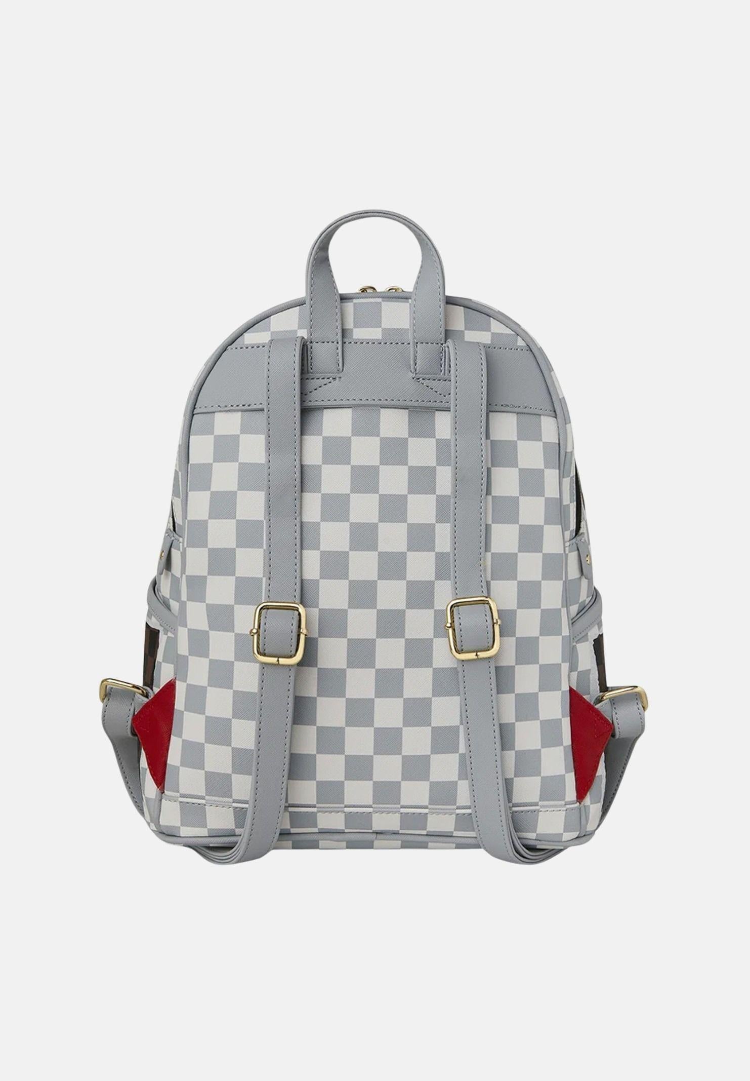 SPRAYGROUND Zainetto CREAM AND BROWN TEAR CHECK SAVAGE BACKPACK grigio e marrone da donna 910B8291NSZ . SPRAYGROUND