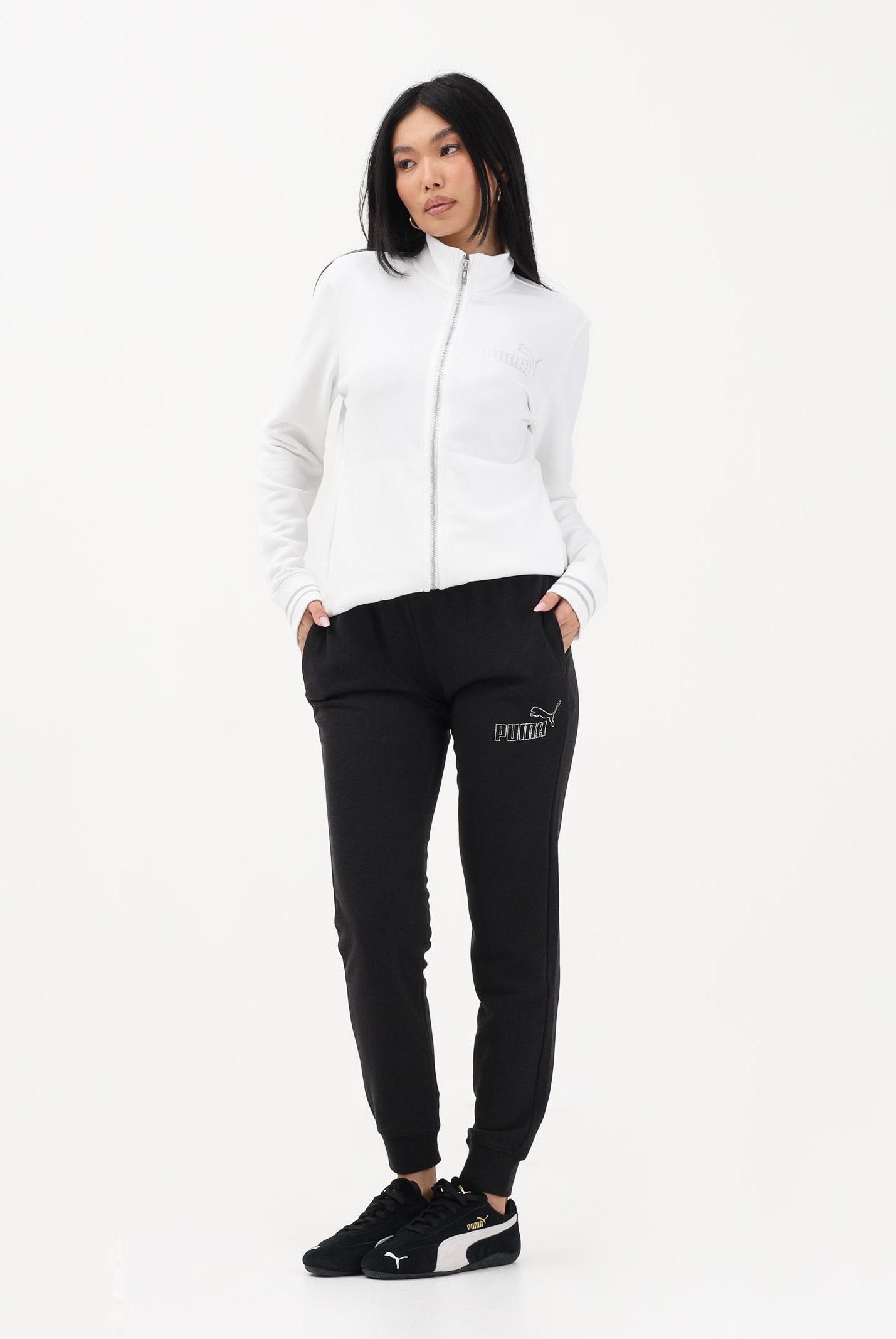 PUMA Tuta sportiva bianca e nera da donna 693559 02 PUMA