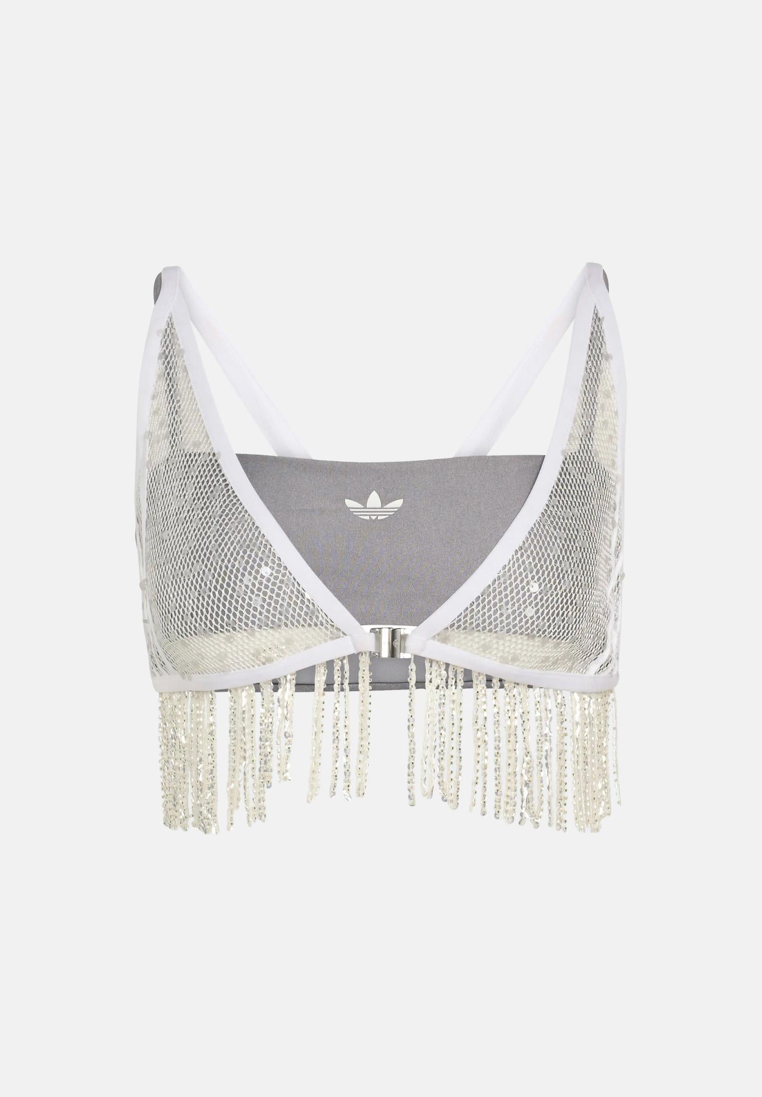 ADIDAS ORIGINALS Top SUNSET RHYTHMS grigio e bianco da donna HZ1005 . ADIDAS ORIGINALS