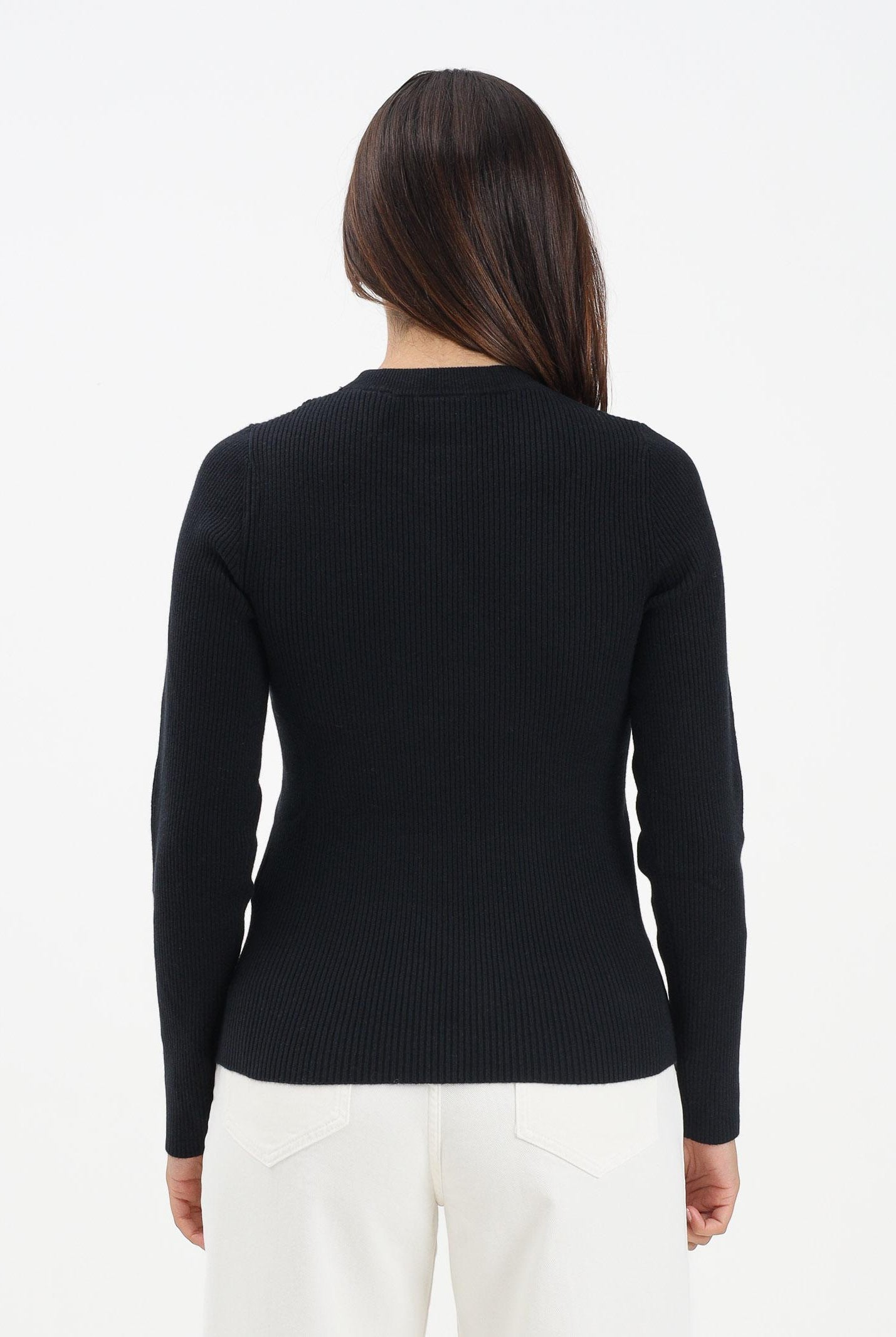 LEVI'S® Maglioncino girocollo nero da donna realizzato in tessuto a costine A0719-0035 . LEVI'S®