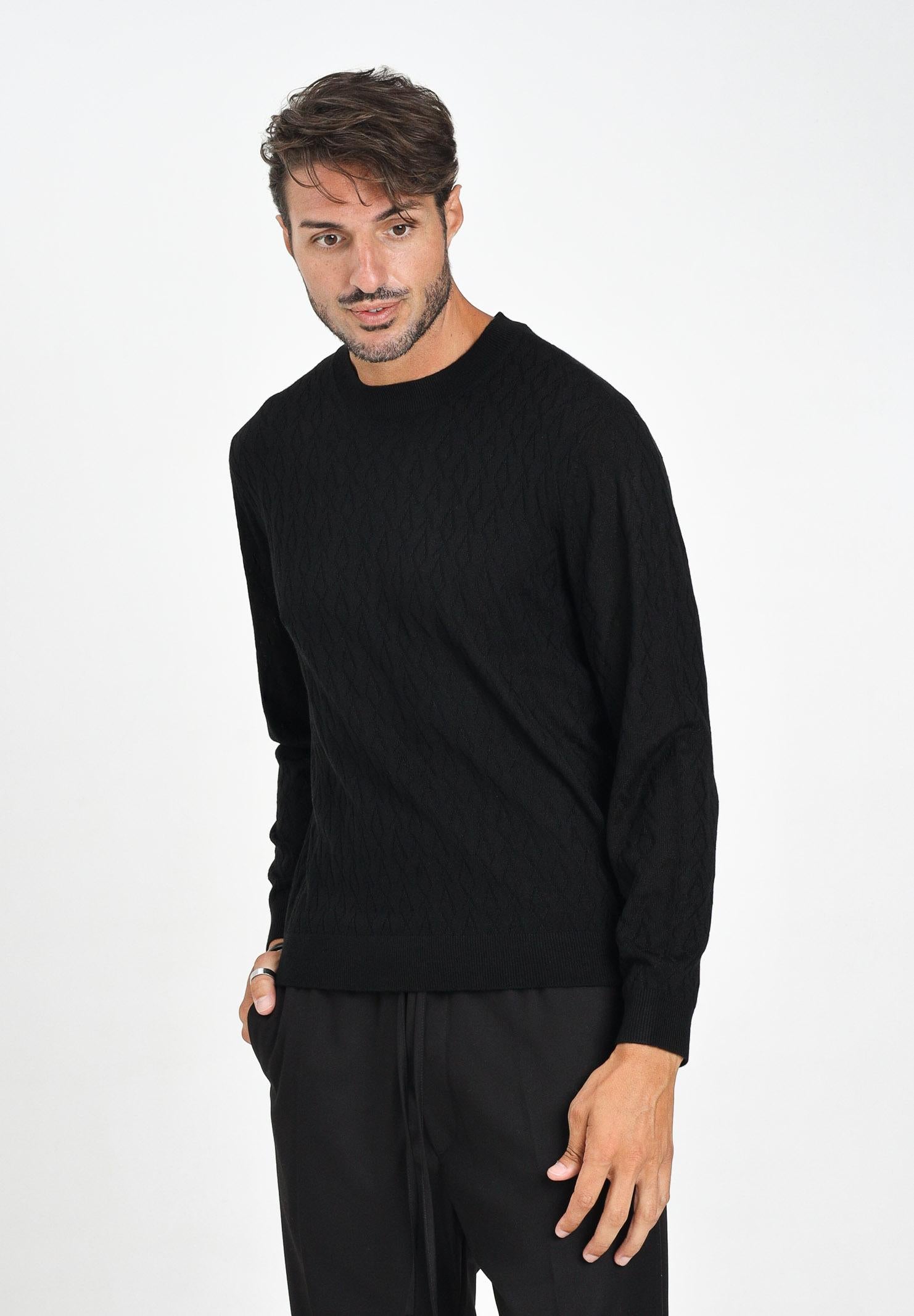 ARMANI EXCHANGE Maglioncino girocollo nero da uomo con motivo monogram XM000878AF11982 UC001 ARMANI EXCHANGE