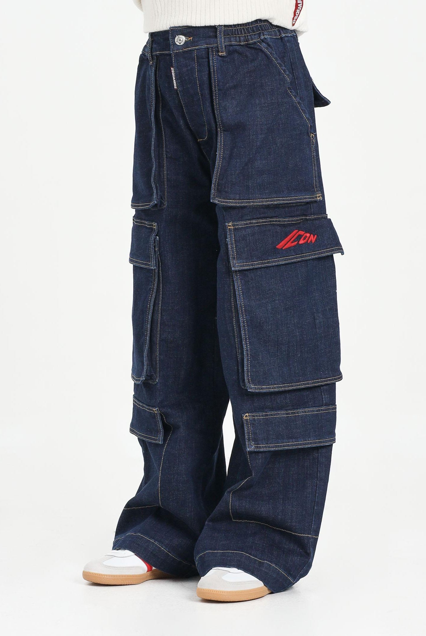 DSQUARED2 Jeans cargo in denim blu per donna, ragazzi e bambini DQ3039D0AFL DQ01 DSQUARED2