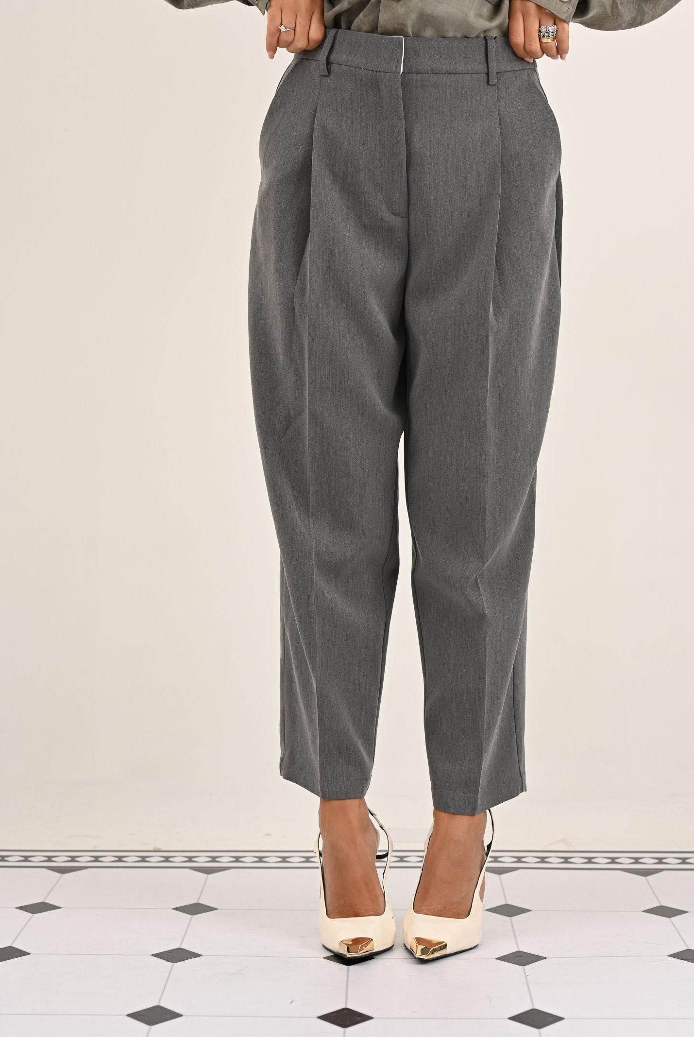 JDY Pantalone elegante grigio da donna 15356690 LightGreyMel JDY
