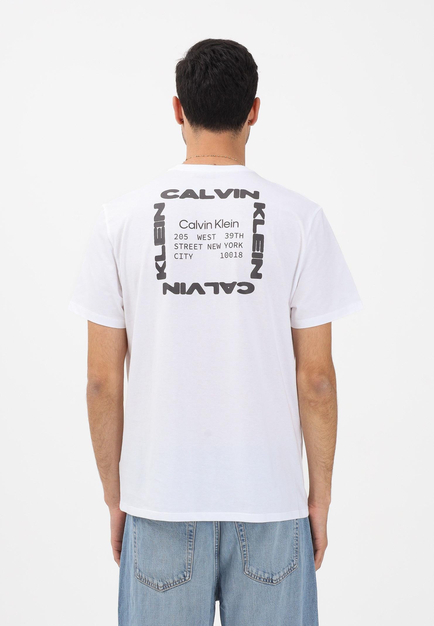 CALVIN KLEIN JEASN T-shirt a manica corta bianca da uomo con stampa sul retro LV14RE830GYAA . CALVIN KLEIN JEANS