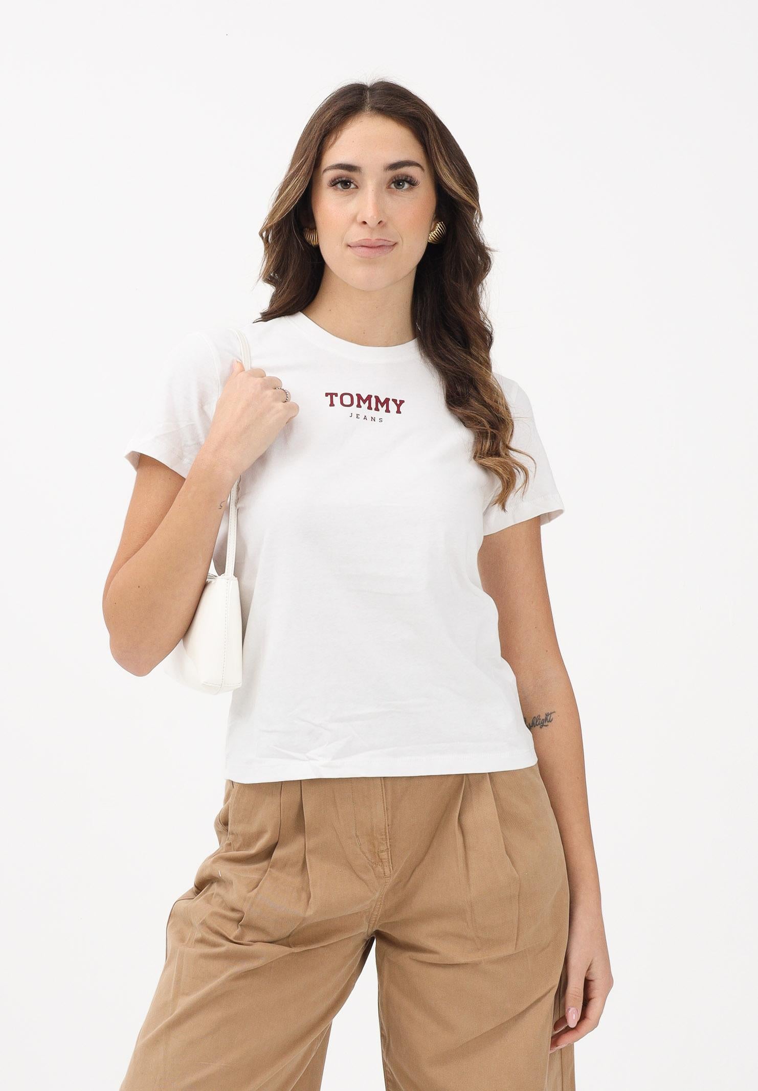 TOMMY JEANS T-shirt a manica corta bianca da donna con logo DW0DW21842 YBL TOMMY JEANS