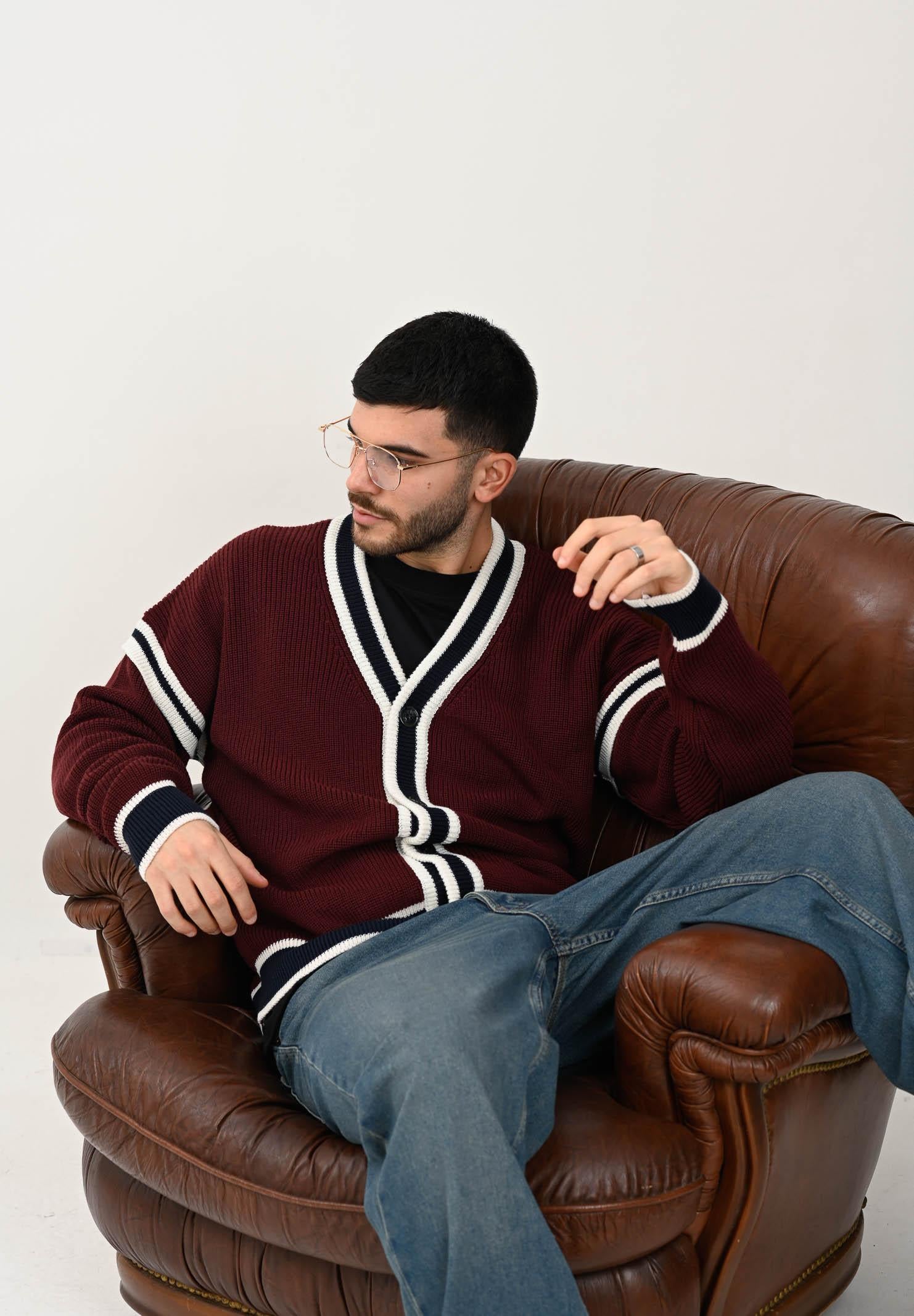 GCDS Cardigan College bordeaux per uomo e donna B2EM1800KI3 49 GCDS