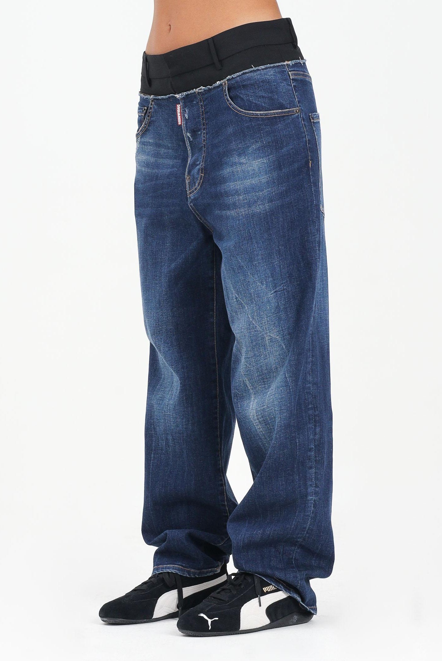 DSQUARED2 Jeans double-fabric in denim blu per donna, ragazzi e bambini DQ3036D0AEZ DQ01 DSQUARED2