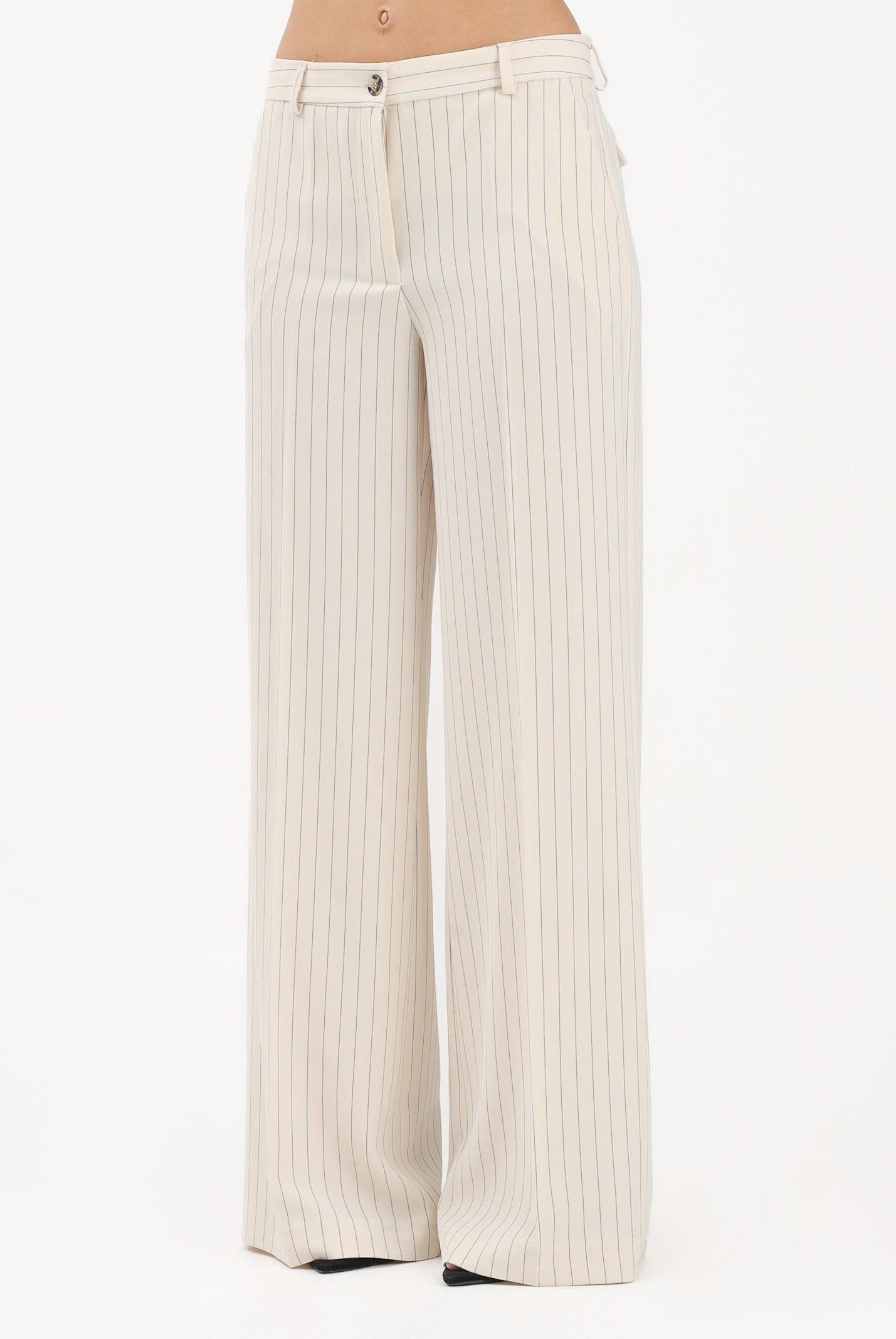 VICOLO Pantalone panna da donna con motivo gessato TAB0206 ABFBU VICOLO