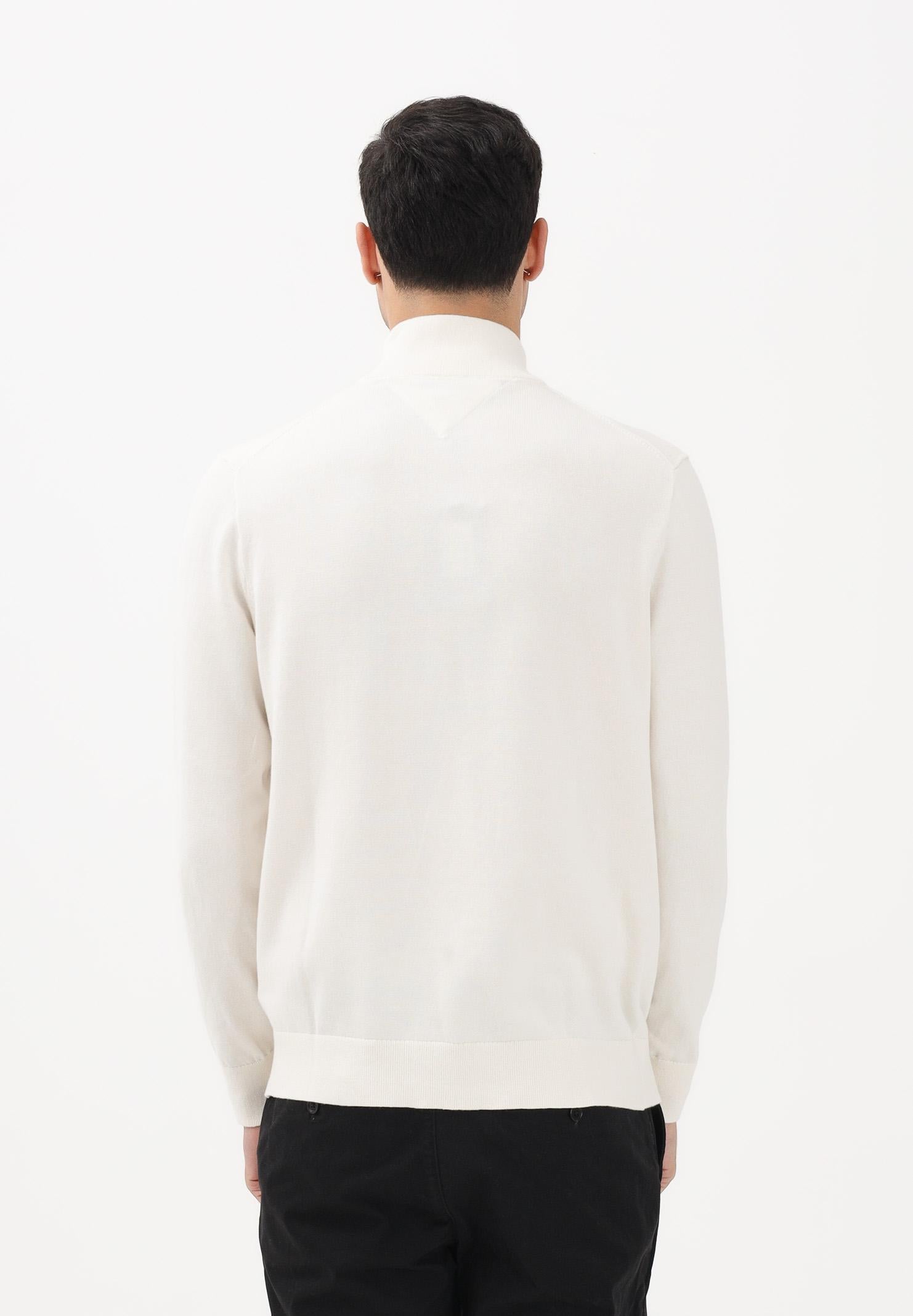 TOMMY HILFIGER Cardigan panna da uomo con logo MW0MW36517 Z00 TOMMY HILFIGER