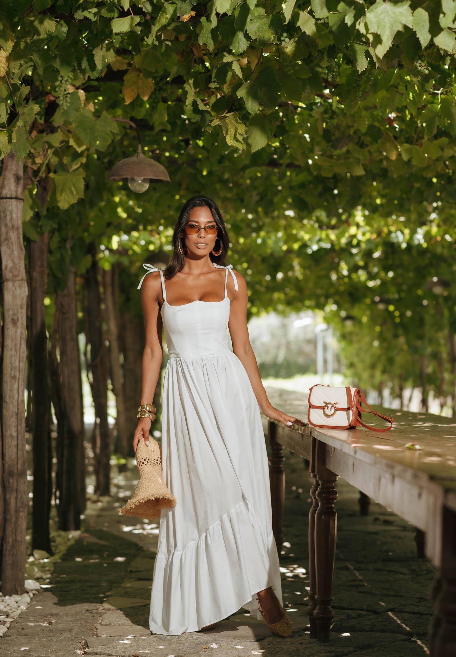 SANTAS Abito lungo DELIZIA bianco da donna PV2505 BIANCO SANTAS