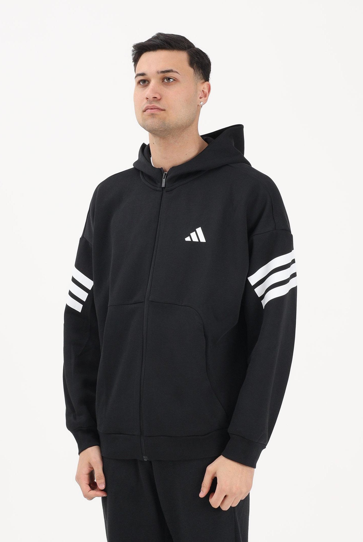 ADIDAS PERFORMANCE Felpa con zip Future Icons 3-Stripes nera da uomo JD4827 . ADIDAS PERFORMANCE