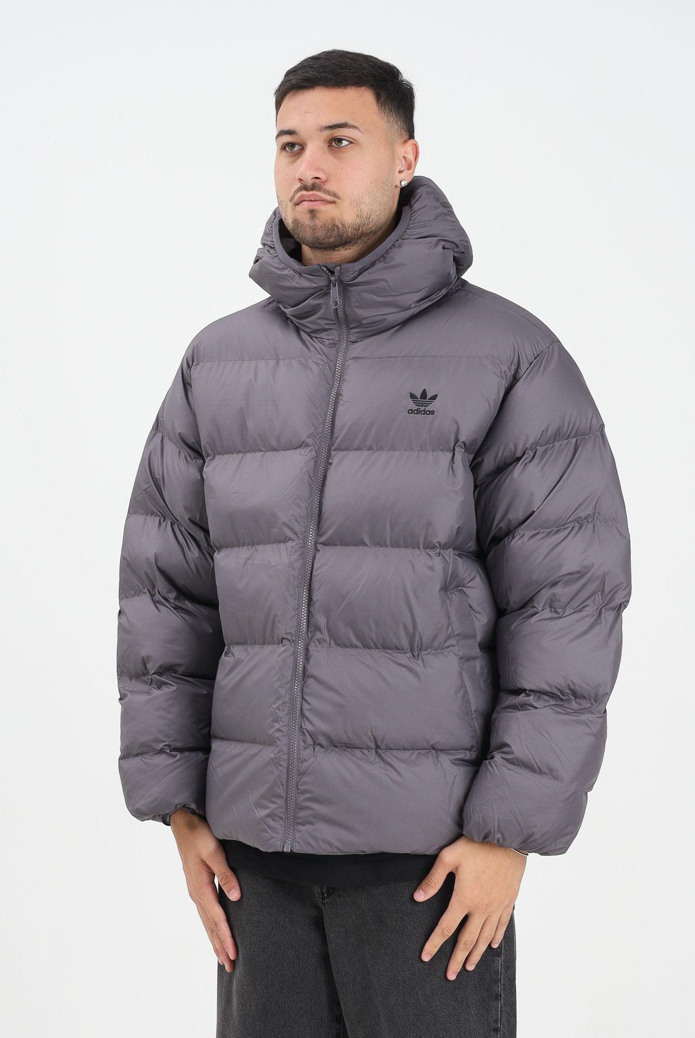 ADIDAS ORIGINALS Piumino Tonal Hooded Puffer grigio da uomo JX4122 ADIDAS ORIGINALS