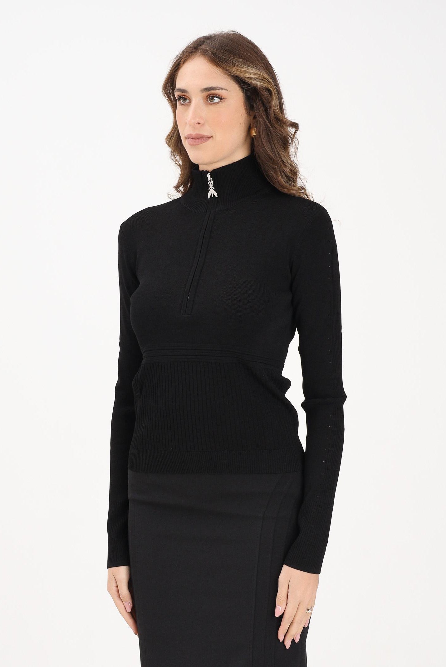 PATRIZIA PEPE Dolcevita nero da donna con zip 8K0323K274 K103 PATRIZIA PEPE