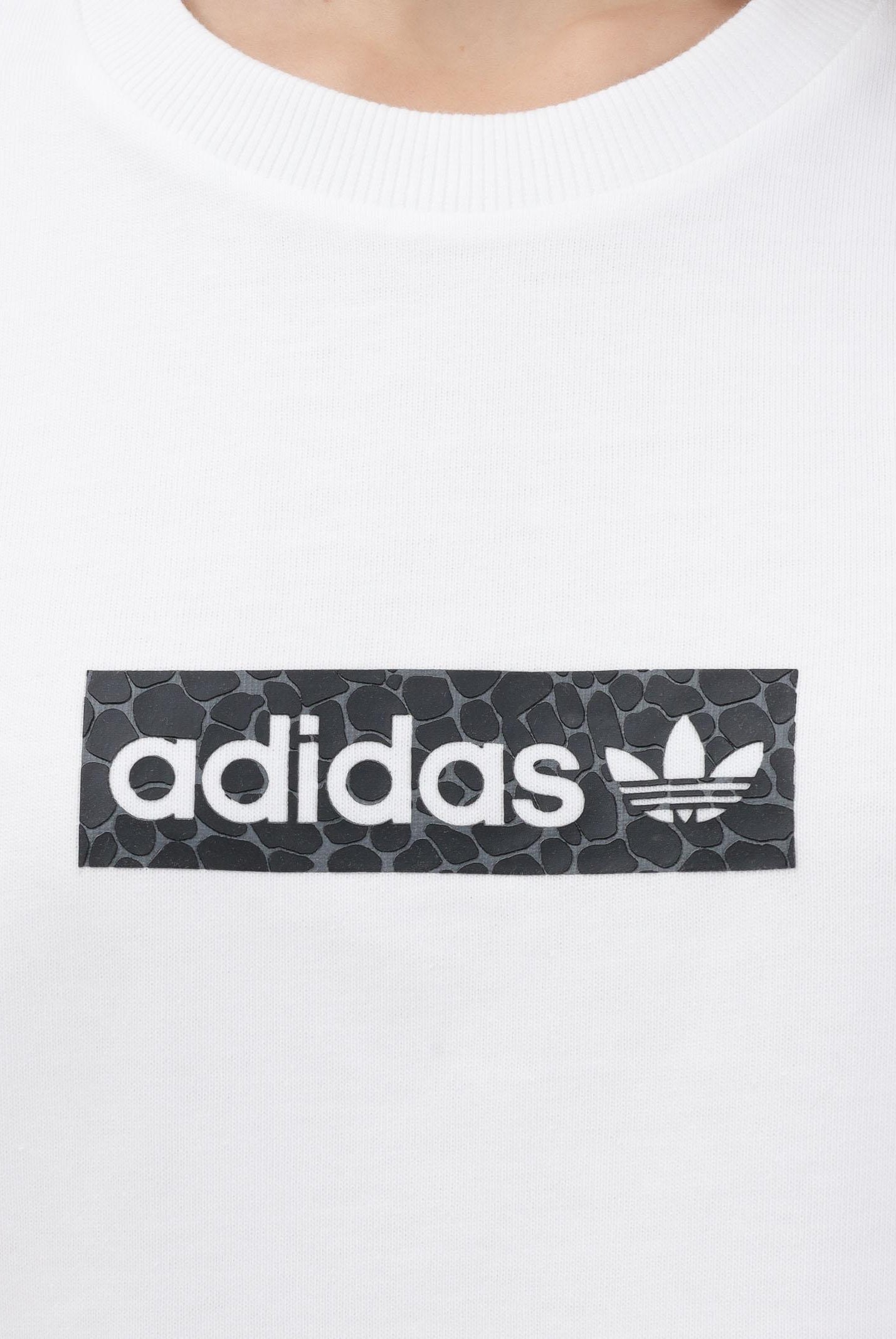 ADIDAS ORIGINALS T-shirt a manica corta AOP bianca da donna KD8812 . ADIDAS ORIGINALS