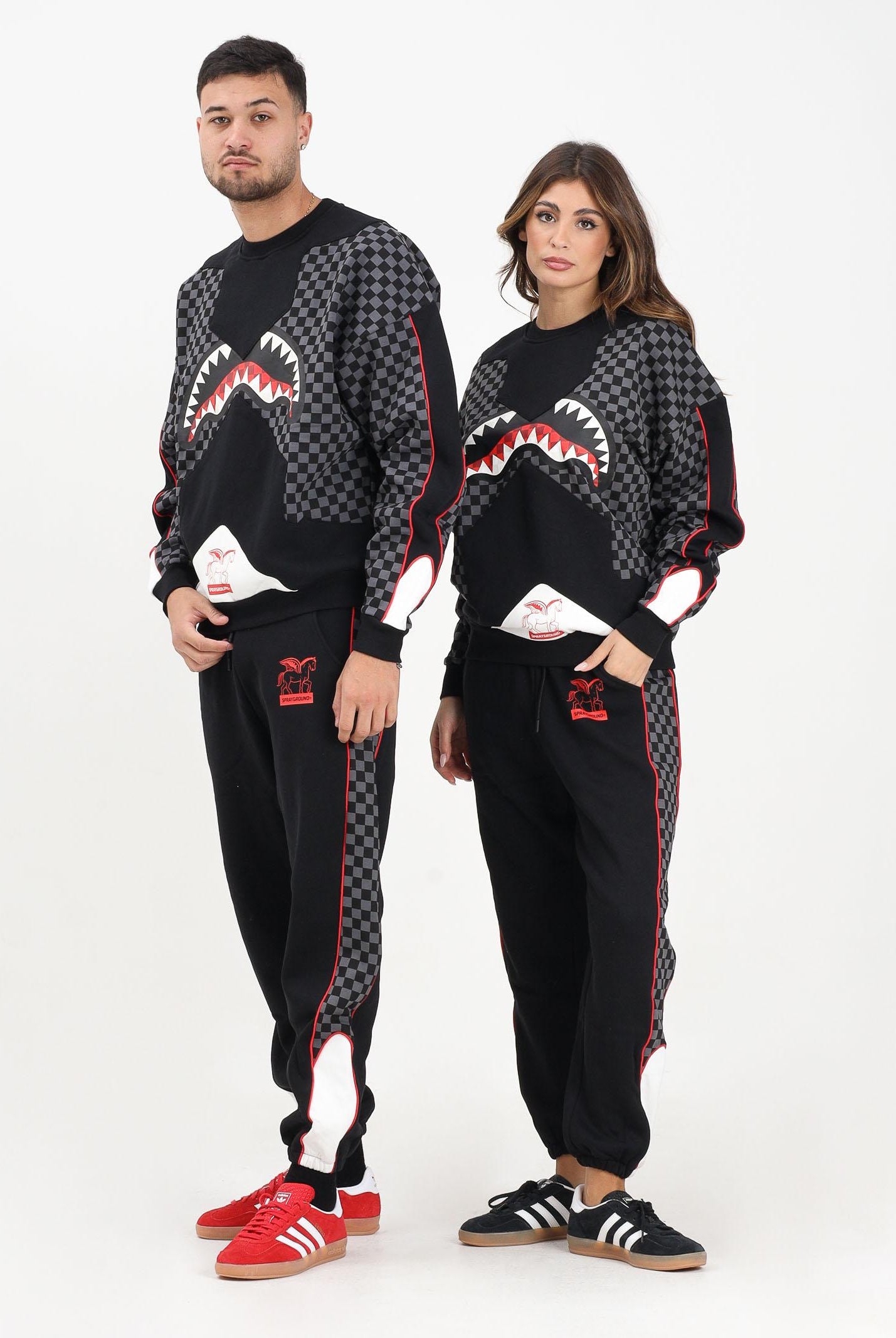 SPRAYGROUND Pantalone sportivo Triple Decker Heir to the Throne nero per uomo e donna SP775GGREY  SPRAYGROUND