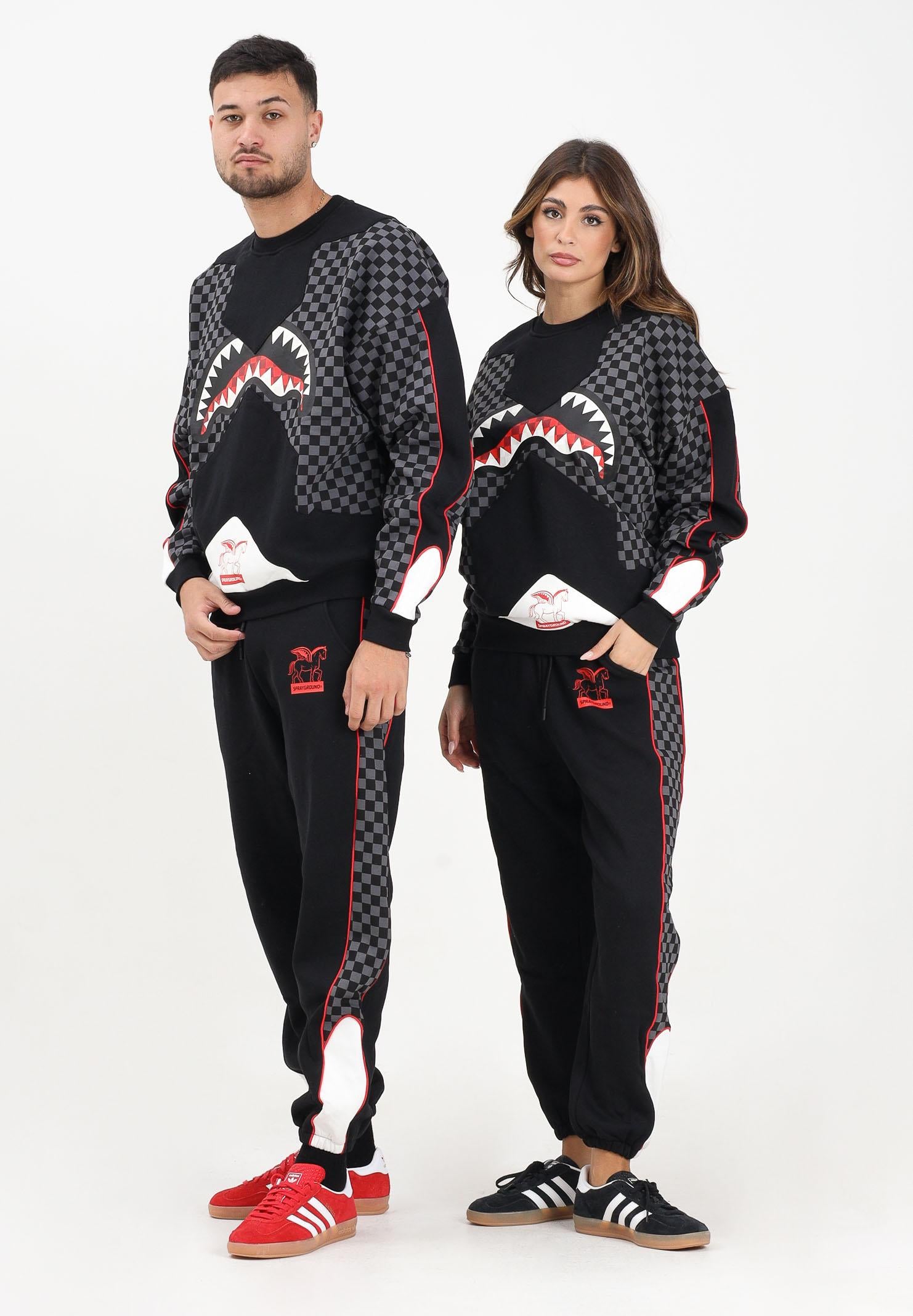 SPRAYGROUND Pantalone sportivo Triple Decker Heir to the Throne nero per uomo e donna SP775GGREY SPRAYGROUND