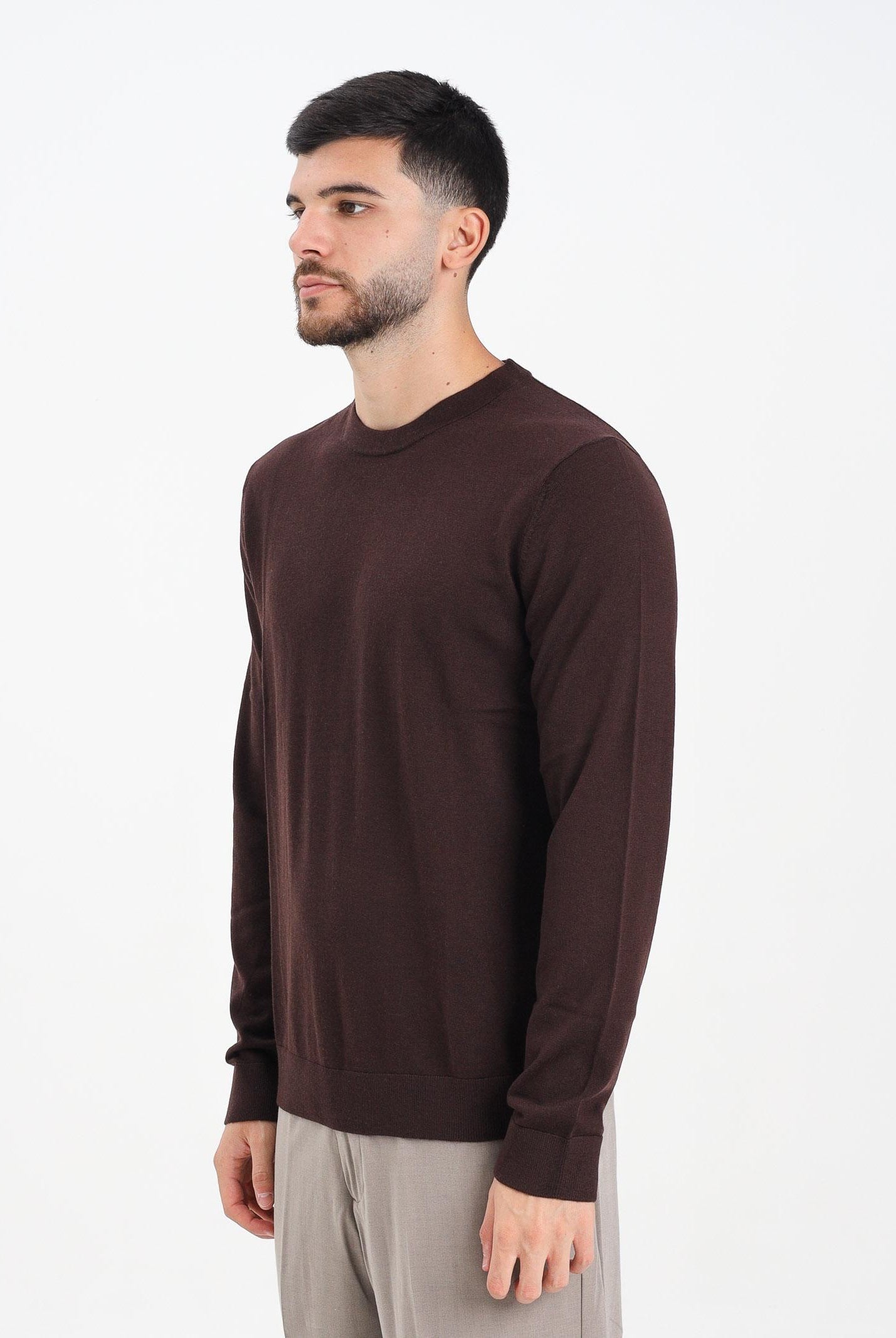 SELECTED HOMME Maglioncino girocollo marrone da uomo 16094647 Demitasse SELECTED HOMME