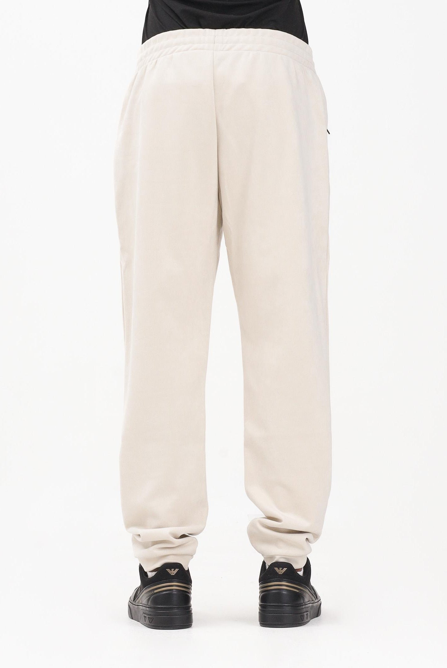 EA7 Pantalone sportivo panna da uomo in tessuto effetto scamosciato 7M000676AF16718 U1086 EA7