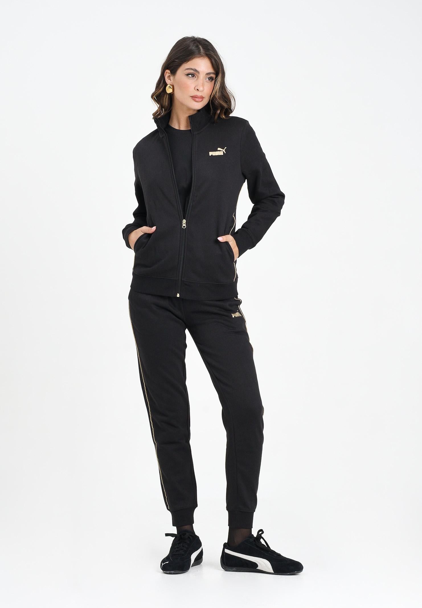 PUMA Tuta Ess + Textured Foil FZ nera da donna 692202 01 PUMA