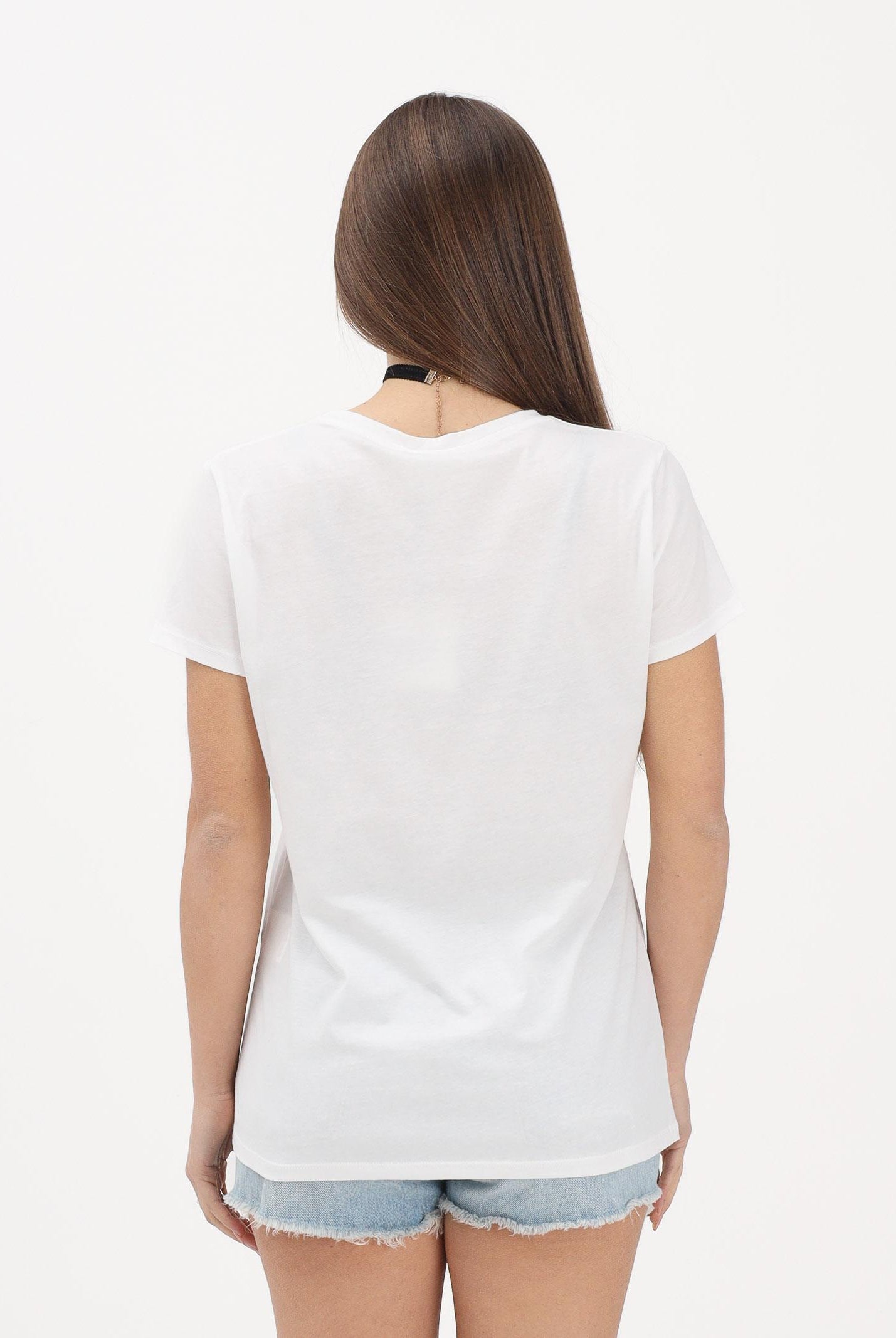 VICOLO T-shirt a manica corta bianca da donna con stampa "L'alcool fa male ma io lo perdono" RAB0696 02 VICOLO