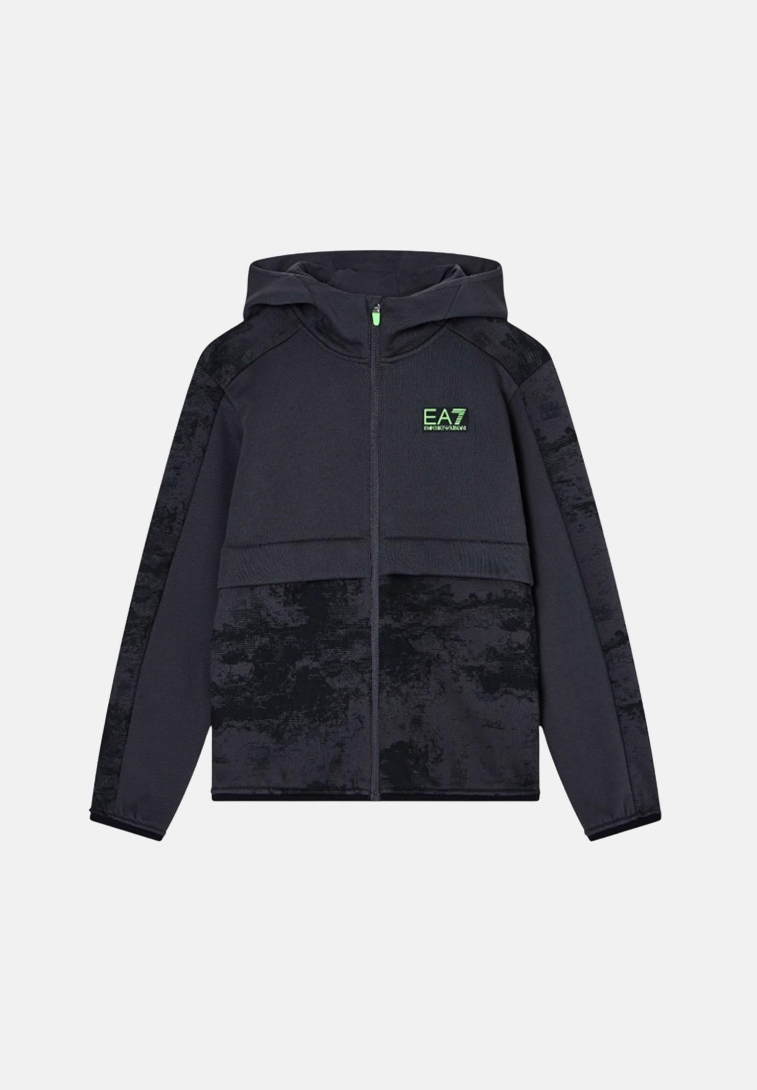 EA7 Felpa con zip grigia da bambino 7B000214AF16549 F8034 EA7