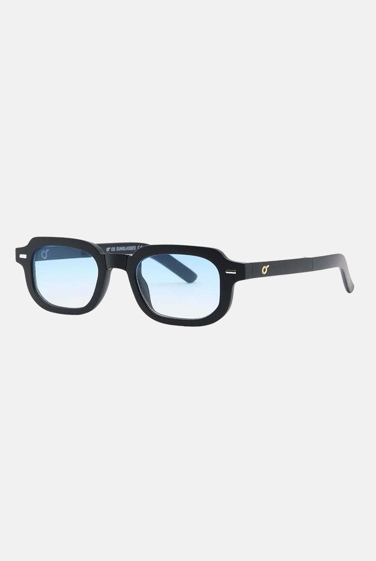 OS SUNGLASSES Occhiali da sole Ibiza pieghevoli con montatura nera e lenti blu, uomo donna. OS2067 C02 OS SUNGLASSES