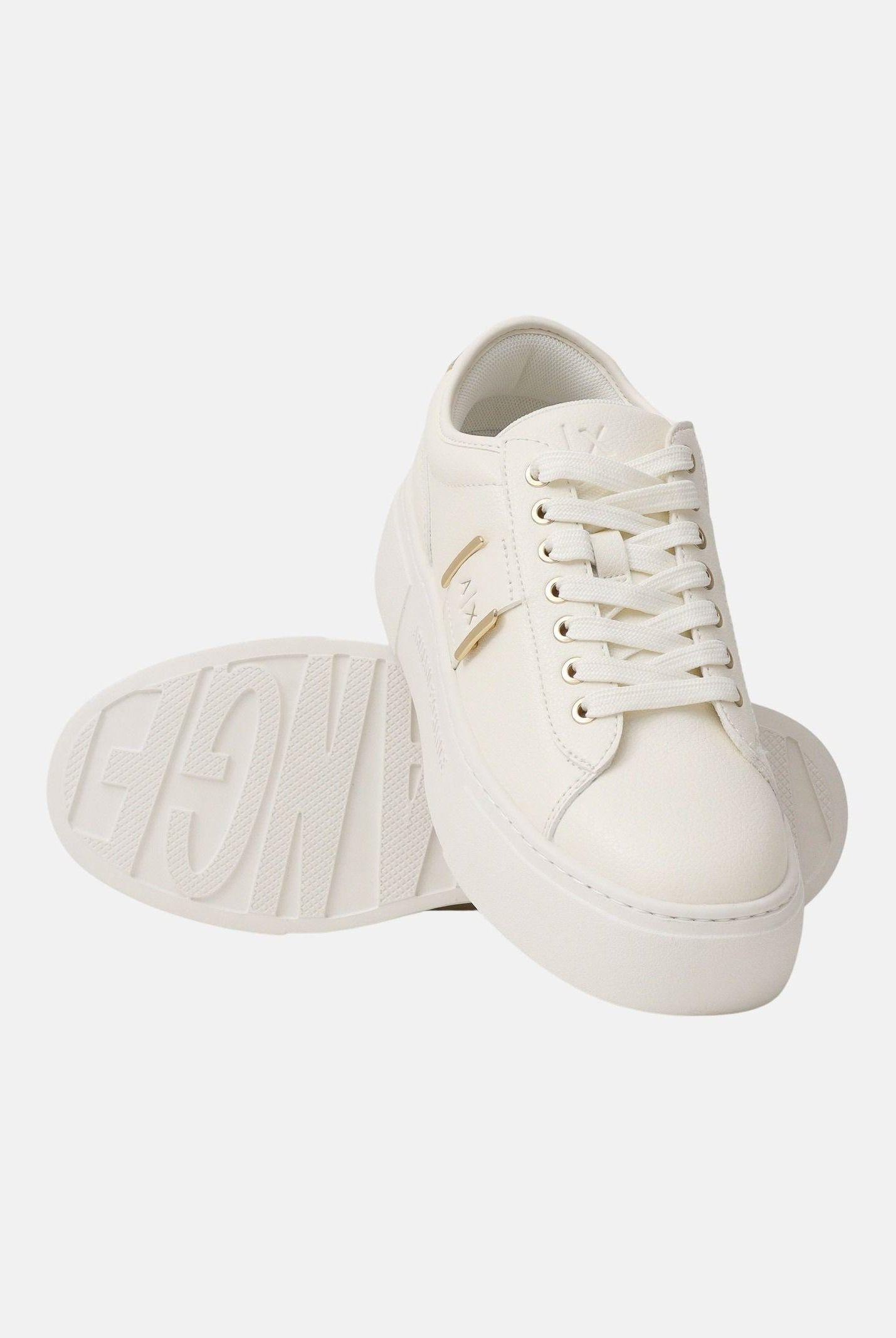 ARMANI EXCHANGE Sneakers panna e oro da donna con logo XW002224AF21429 MZ128 ARMANI EXCHANGE
