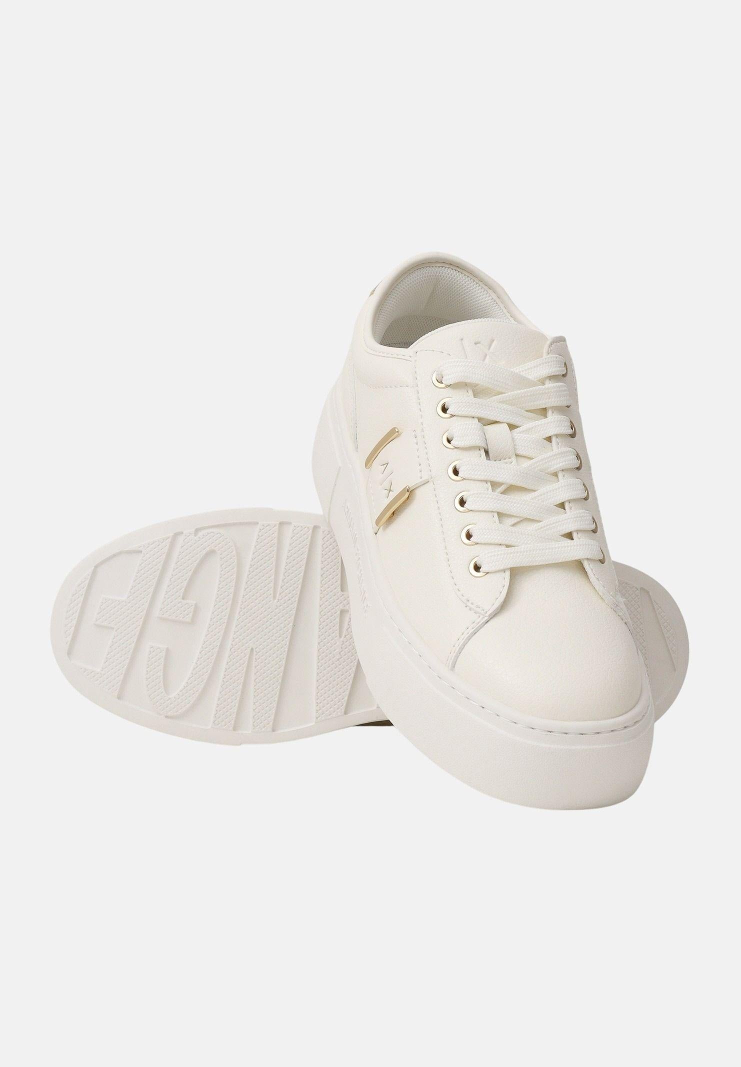 ARMANI EXCHANGE Sneakers panna e oro da donna con logo XW002224AF21429 MZ128 ARMANI EXCHANGE