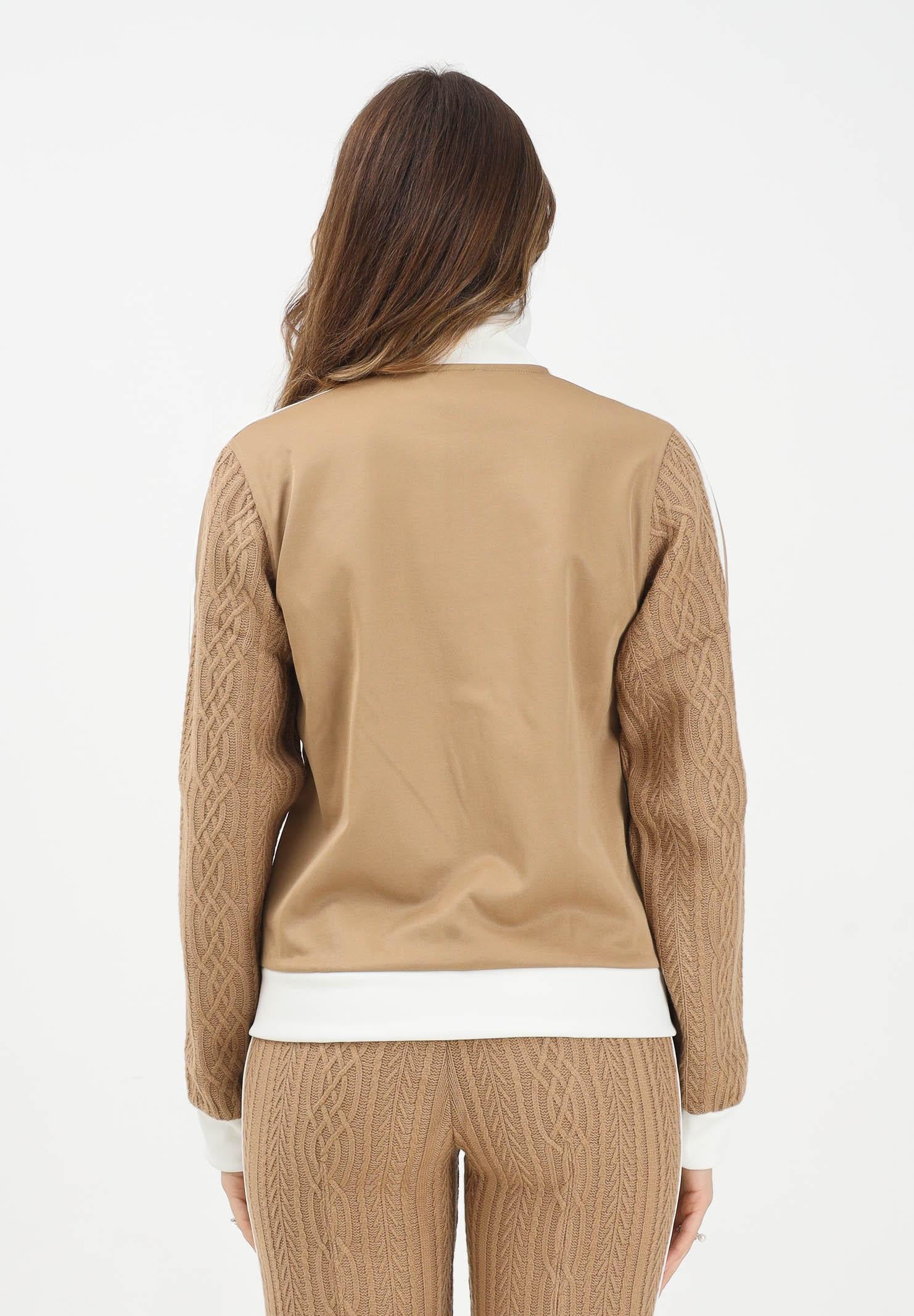 ADIDAS ORIGINALS Felpa con zip Knit Classic beige da donna KS7799 ADIDAS ORIGINALS