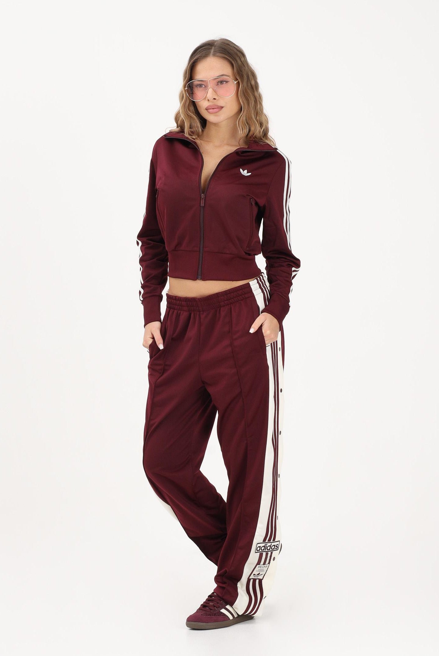 ADIDAS ORIGINALS Felpa con zip FIREBIRD CLASSIC bordeaux da donna KQ6532 . ADIDAS ORIGINALS