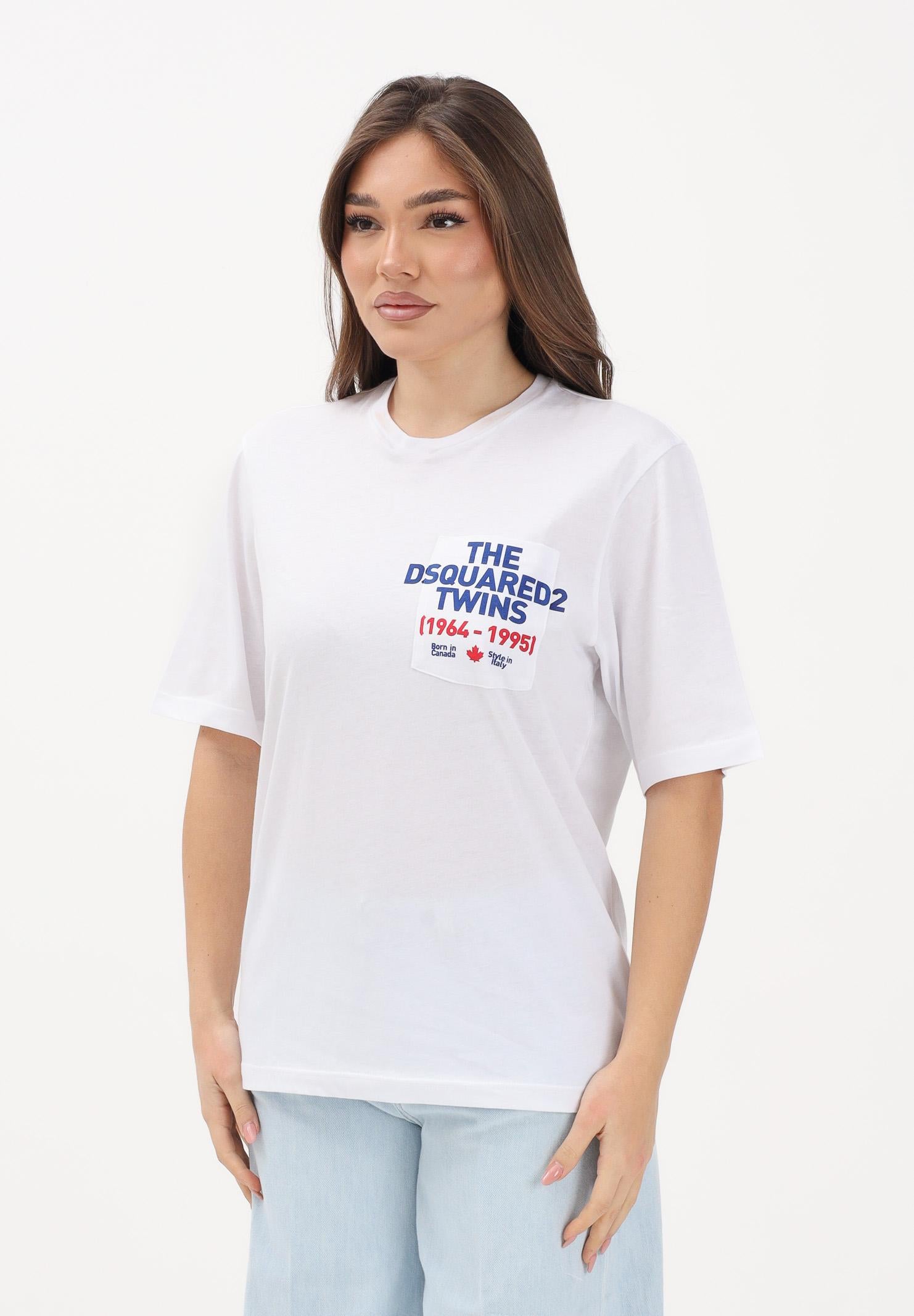 DSQUARED2 T-shirt a manica corta bianca per donna, ragazzi e bambini con stampa DQ3166D004G DQ100 DSQUARED2