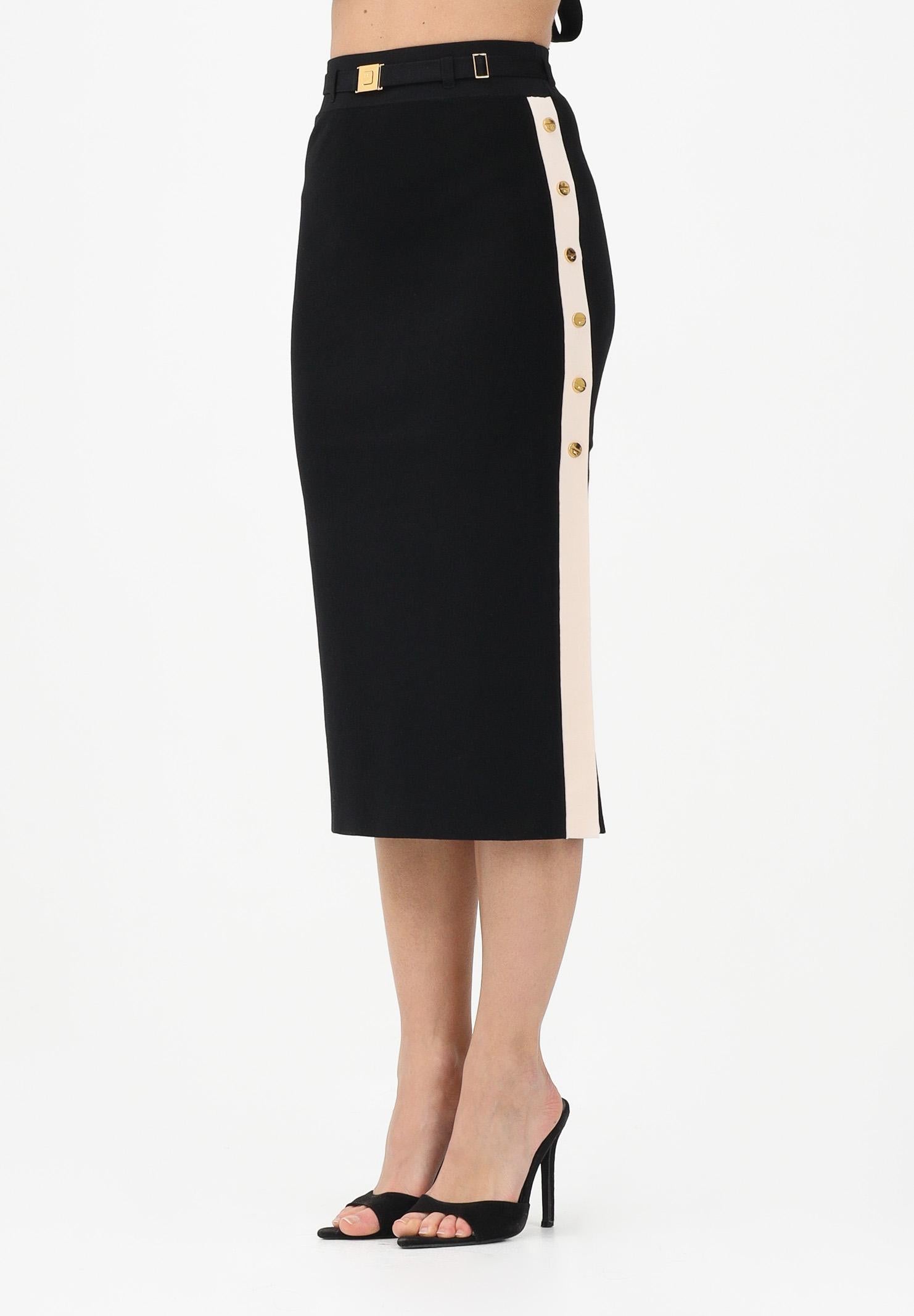 ELISABETTA FRANCHI Gonna midi in maglia nera da donna GK27S61E2 685 ELISABETTA FRANCHI