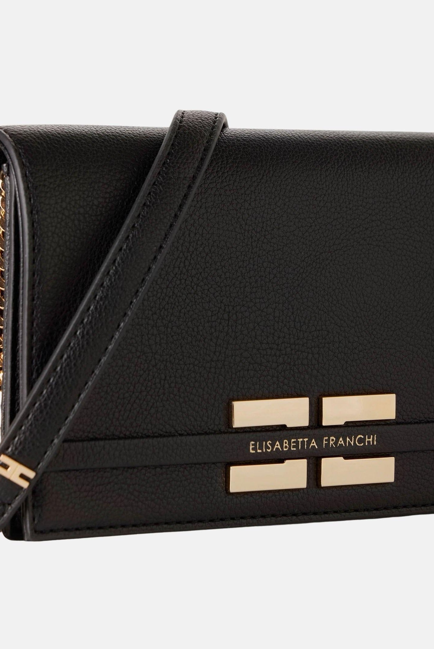ELISABETTA FRANCHI Pochette nera da donna con logo BS40A61E2 110 ELISABETTA FRANCHI