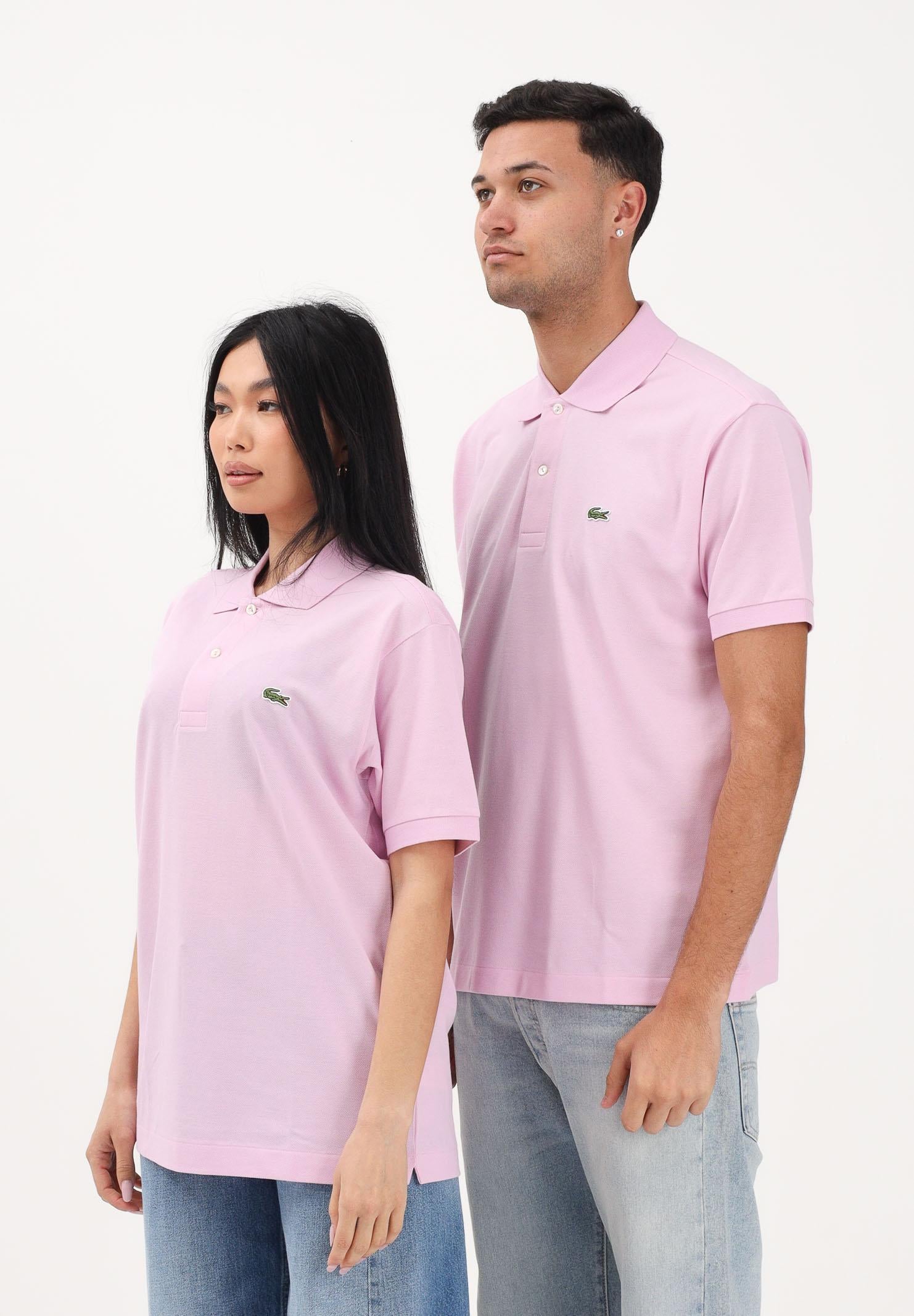 LACOSTE Polo rosa per uomo e donna con patch logo coccodirllo 1212 Z4H LACOSTE