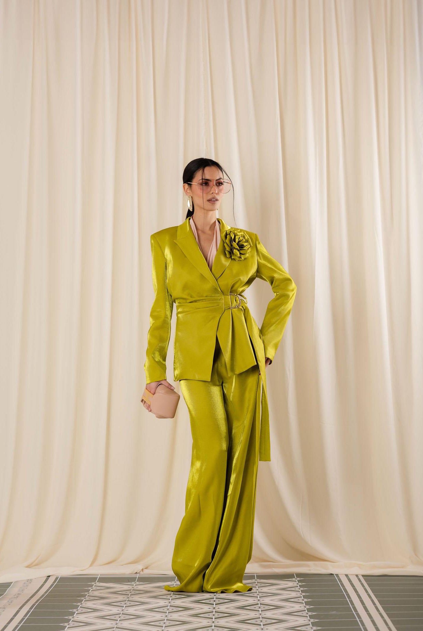 SHIT Pantalone a palazzo verde da donna SH26008 AV SHIT
