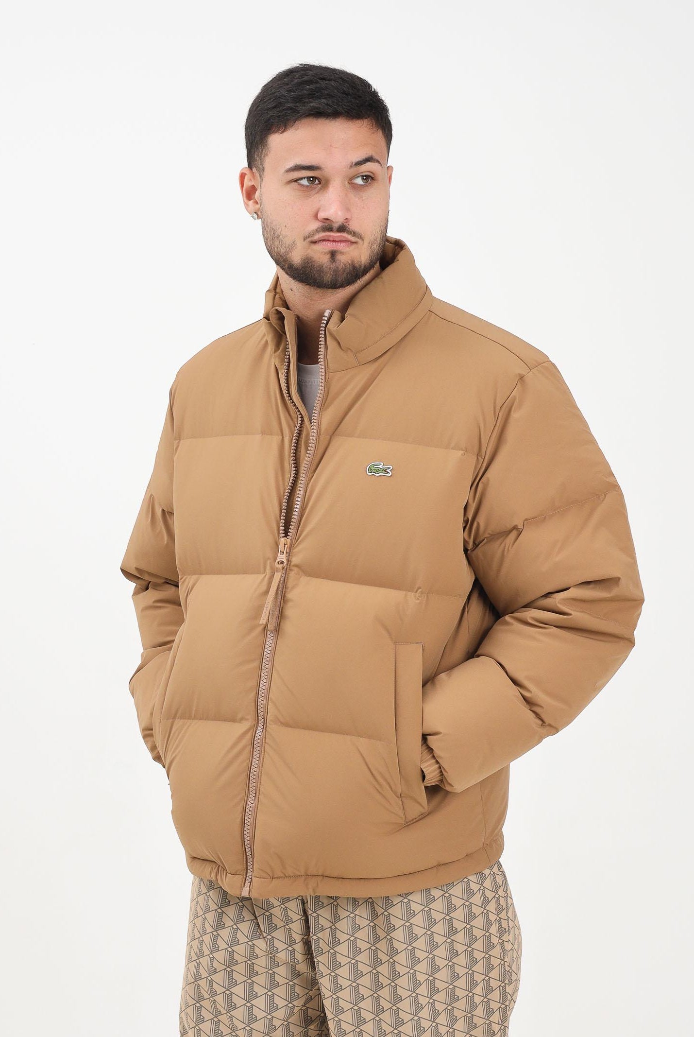 LACOSTE Piumino cammello da uomo BH5154 PWS LACOSTE