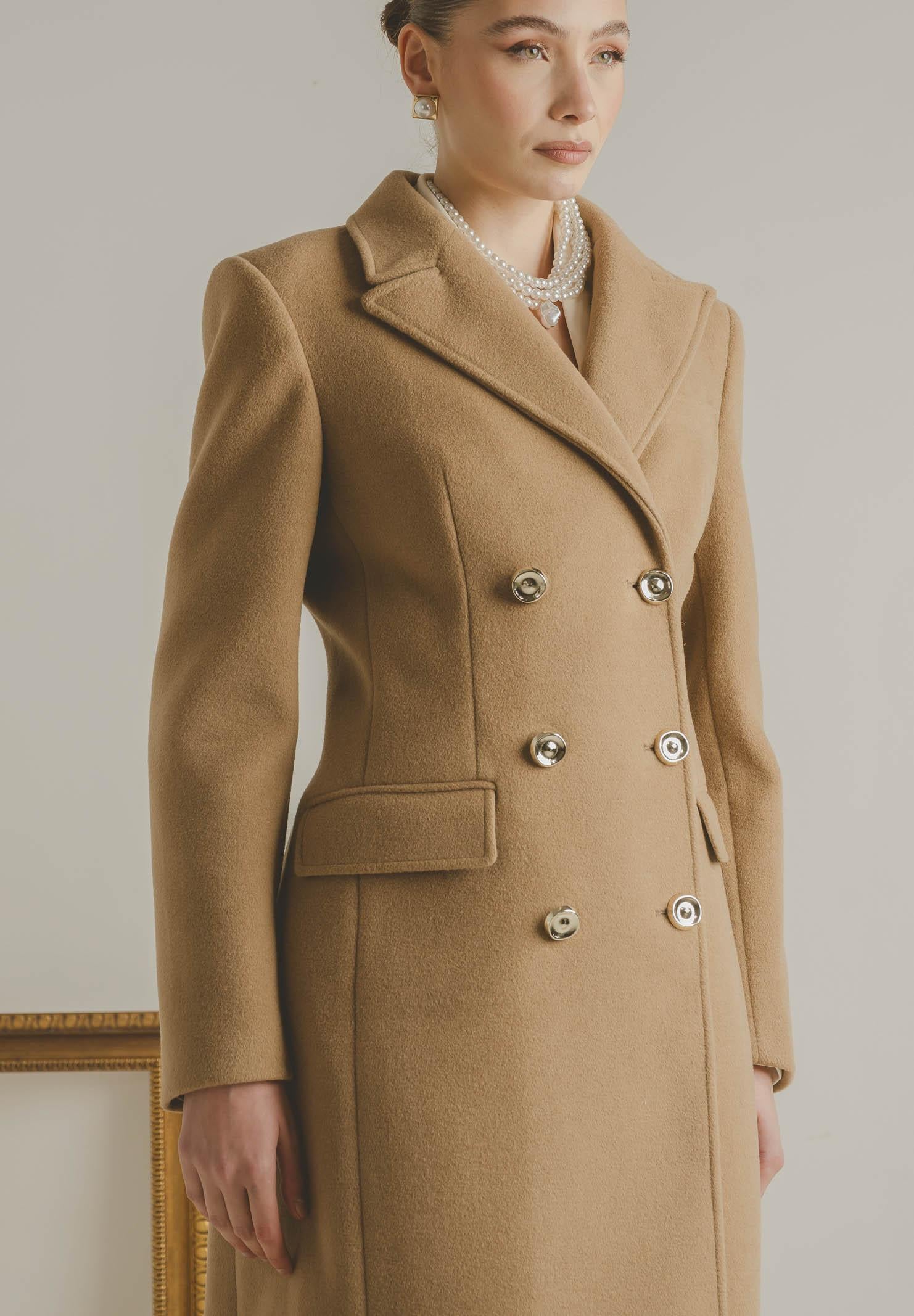 SANTAS Cappotto lungo ÉCLIPSE beige da donna PV2623 BE SANTAS