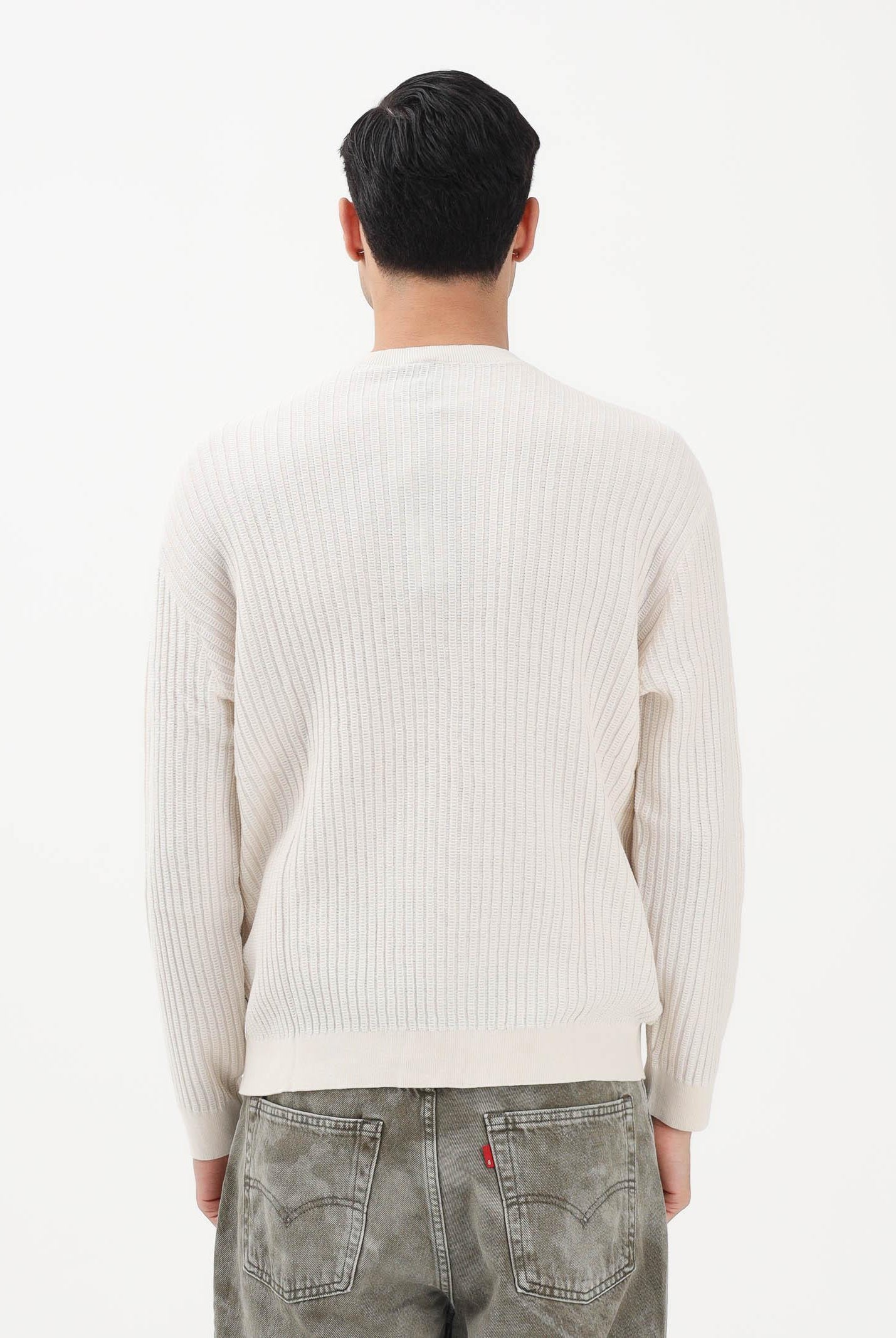 ARMANI EXCHANGE Maglioncino girocollo panna da uomo XM002161AF20139 U1074 ARMANI EXCHANGE