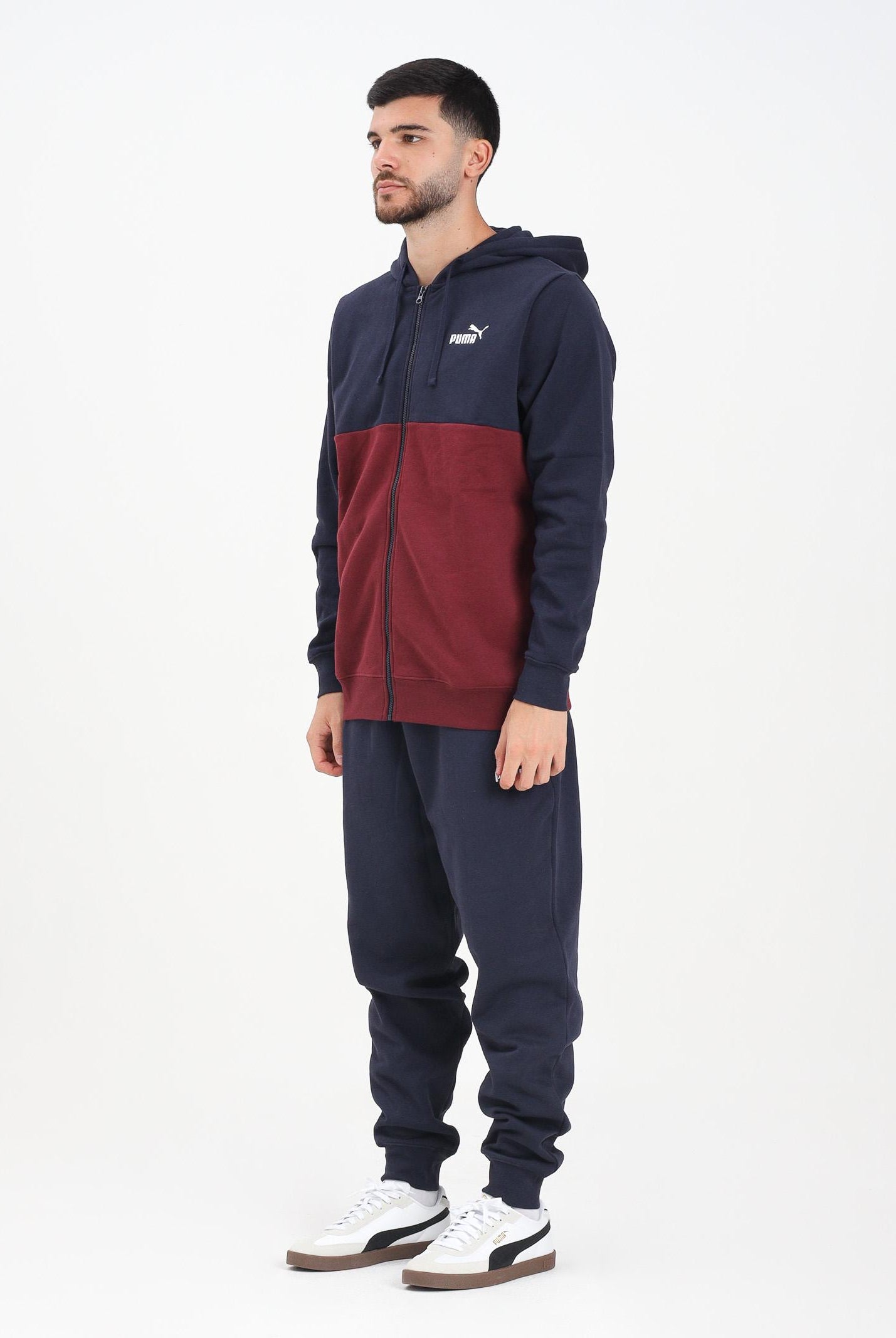 PUMA Tuta blu e bordeaux da uomo con logo 692158 16 PUMA