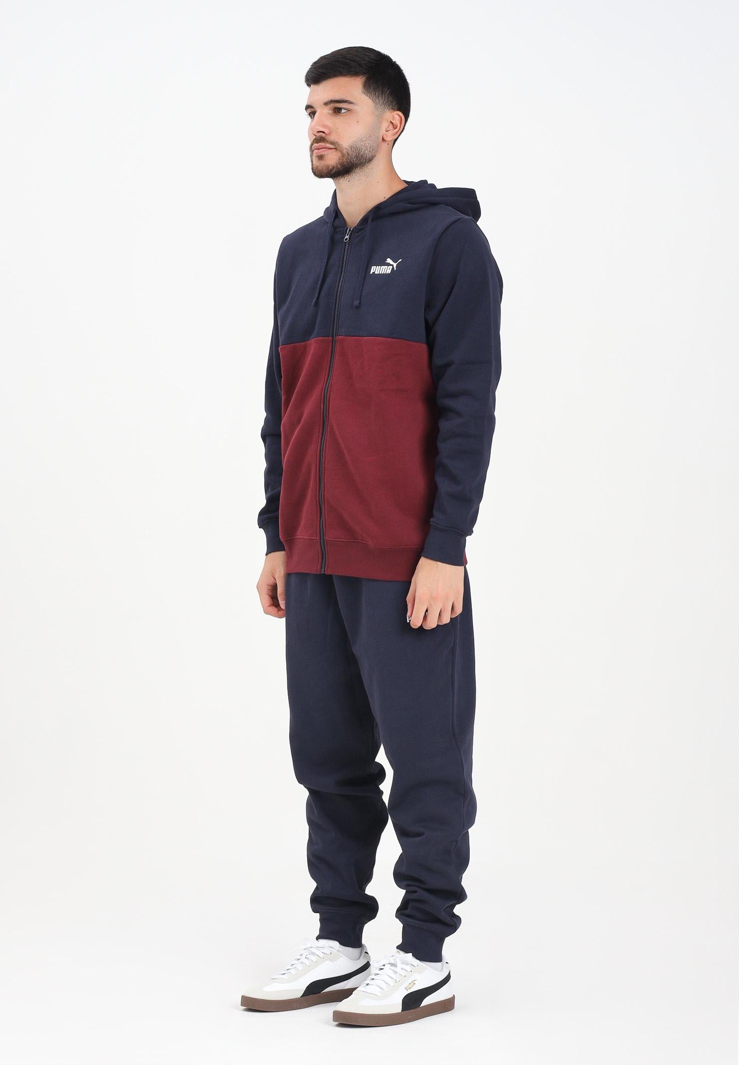 PUMA Tuta blu e bordeaux da uomo con logo 692158 16 PUMA