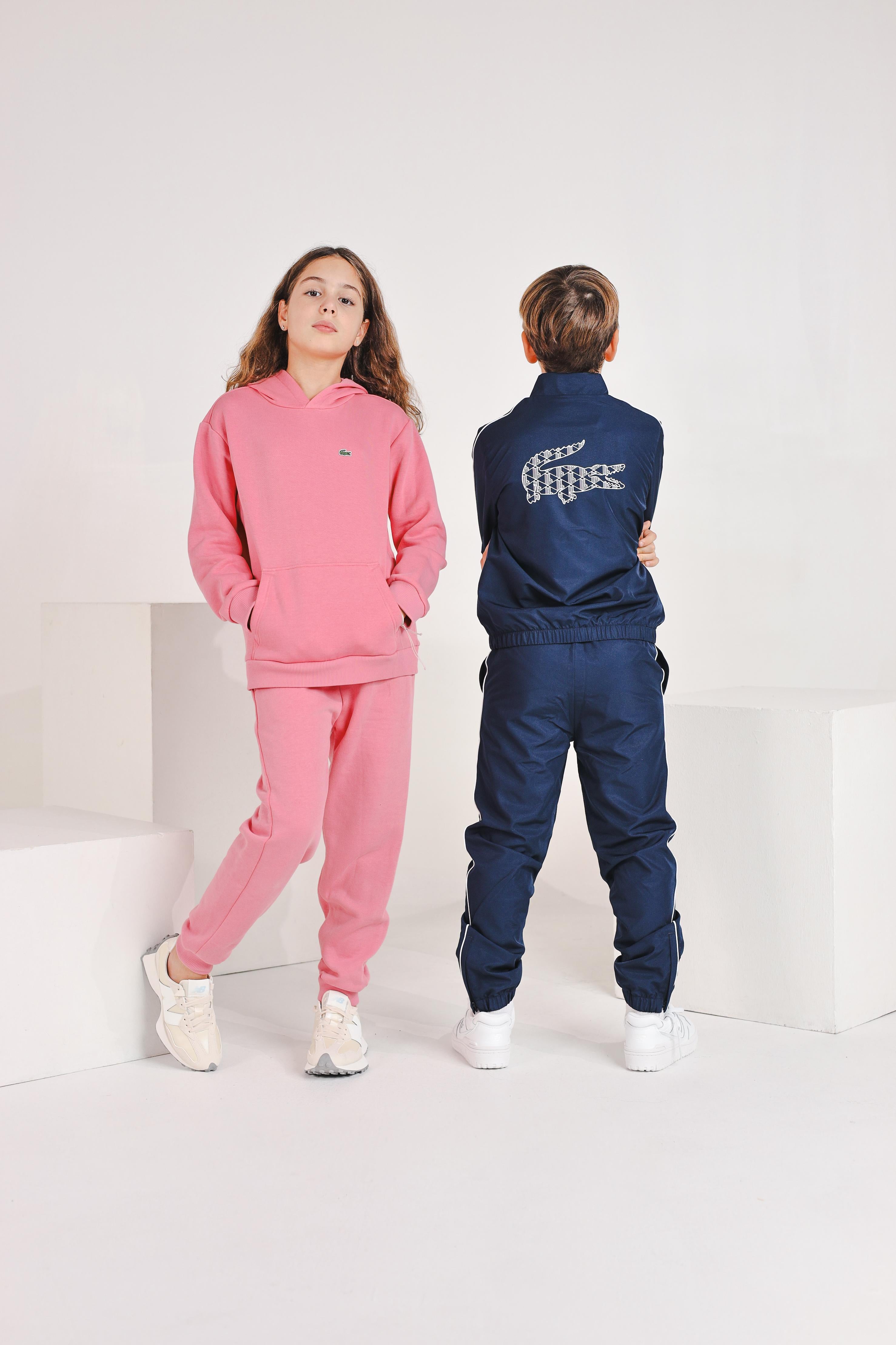 Tuta blu da bambino con logo WJ2450 525 LACOSTE