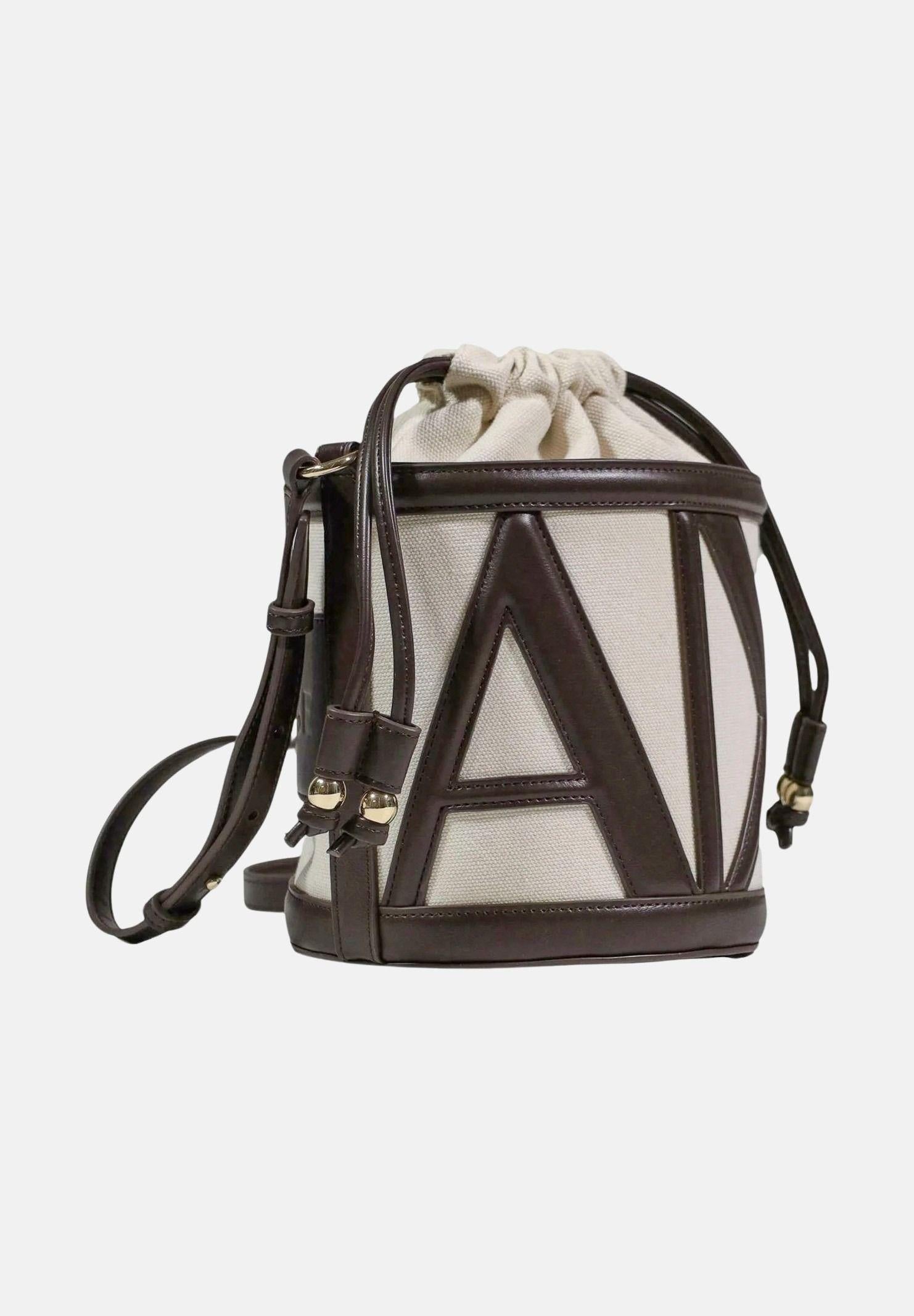 ARMANI EXCHANGE Borsa a tracolla beige e marrone da donna con logo XW002183AF22635 M6262 ARMANI EXCHANGE