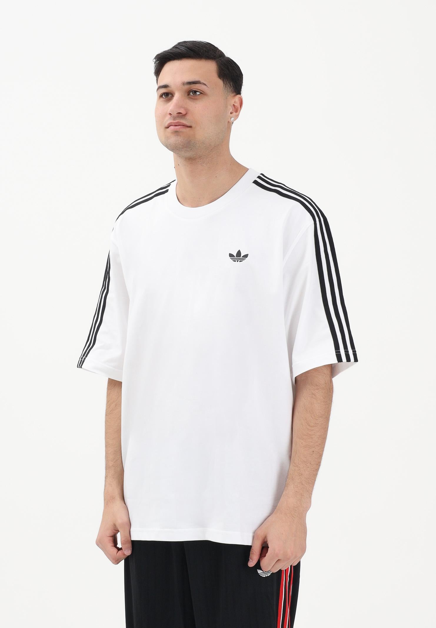 ADIDAS ORIGINALS T-shirt a manica corta Adicolor 3-Stripes Oversized bianca da uomo KD4096 . ADIDAS ORIGINALS
