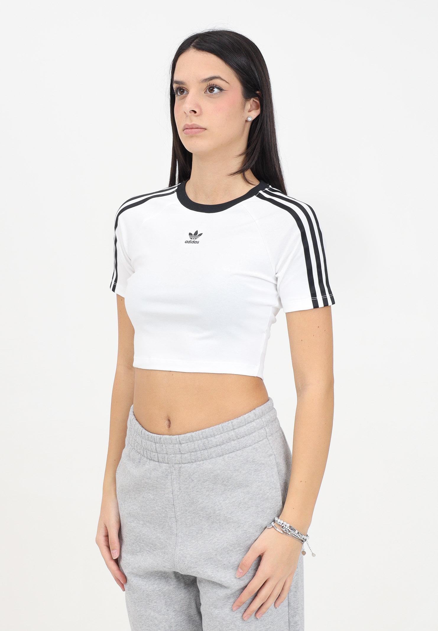 T-shirt a manica corta 3-Stripes bianca da donna IP0662 ADIDAS ORIGINALS