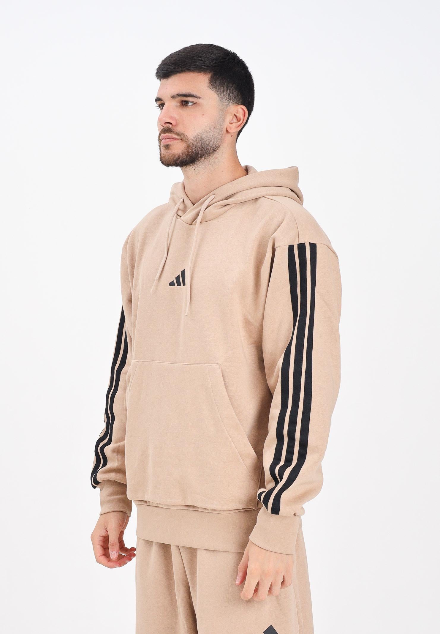 ADIDAS PERFORMANCE Felpa con cappuccio Essentials 3-Stripes French Terry beige da uomo JX0695 ADIDAS PERFORMANCE